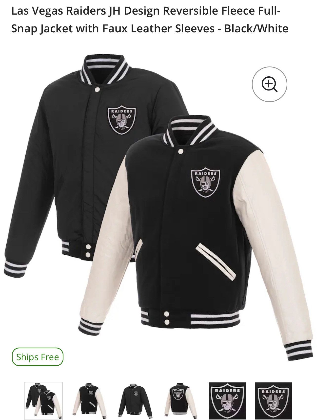 Starter NFL Raiders Starter Reversible Jacket Size US L / EU 52-54 / 3 - 1 Thumbnail