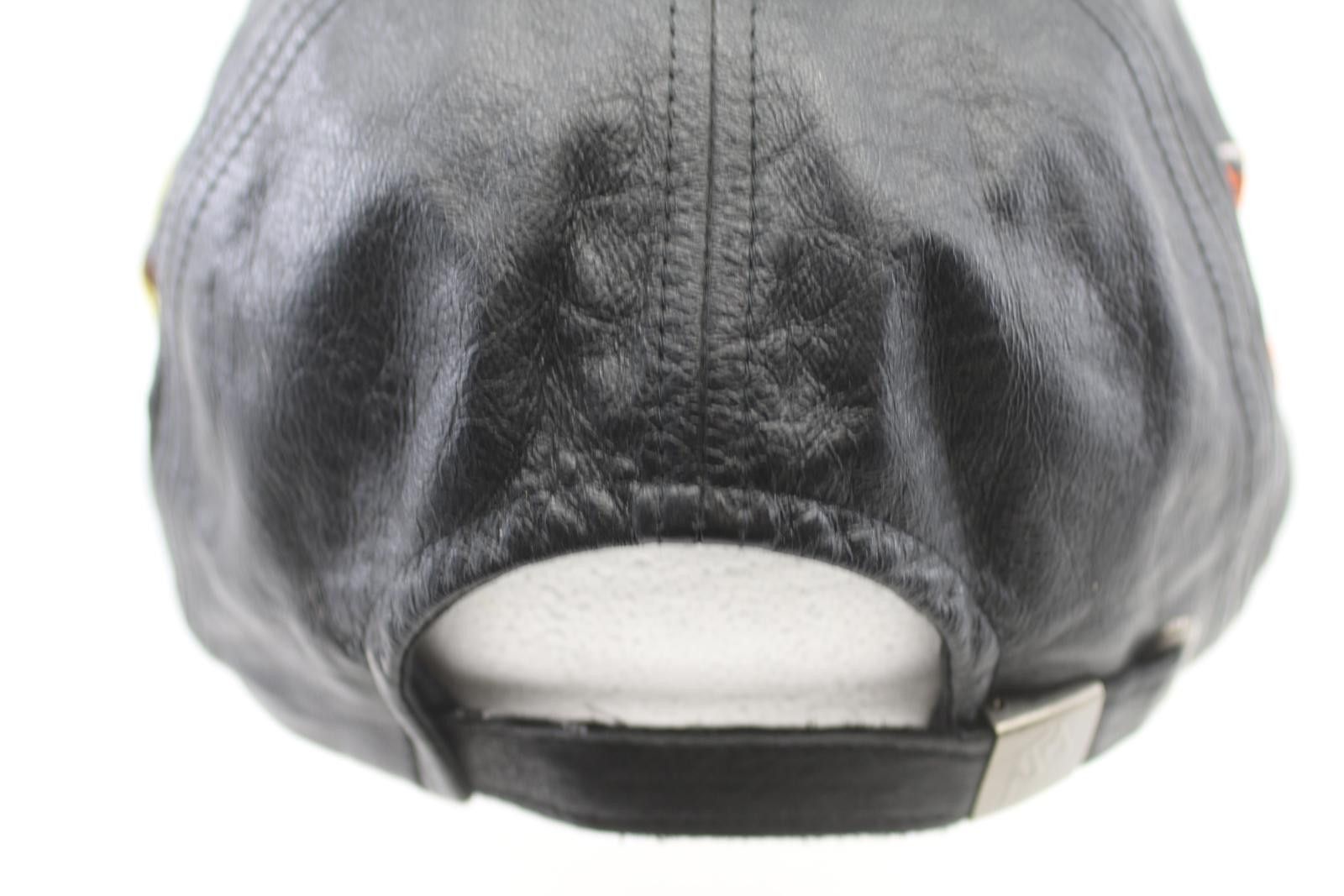 Sterling Silver Vintage Black Leather Construction Silver Site AdjustableCap Size ONE SIZE - 4 Thumbnail