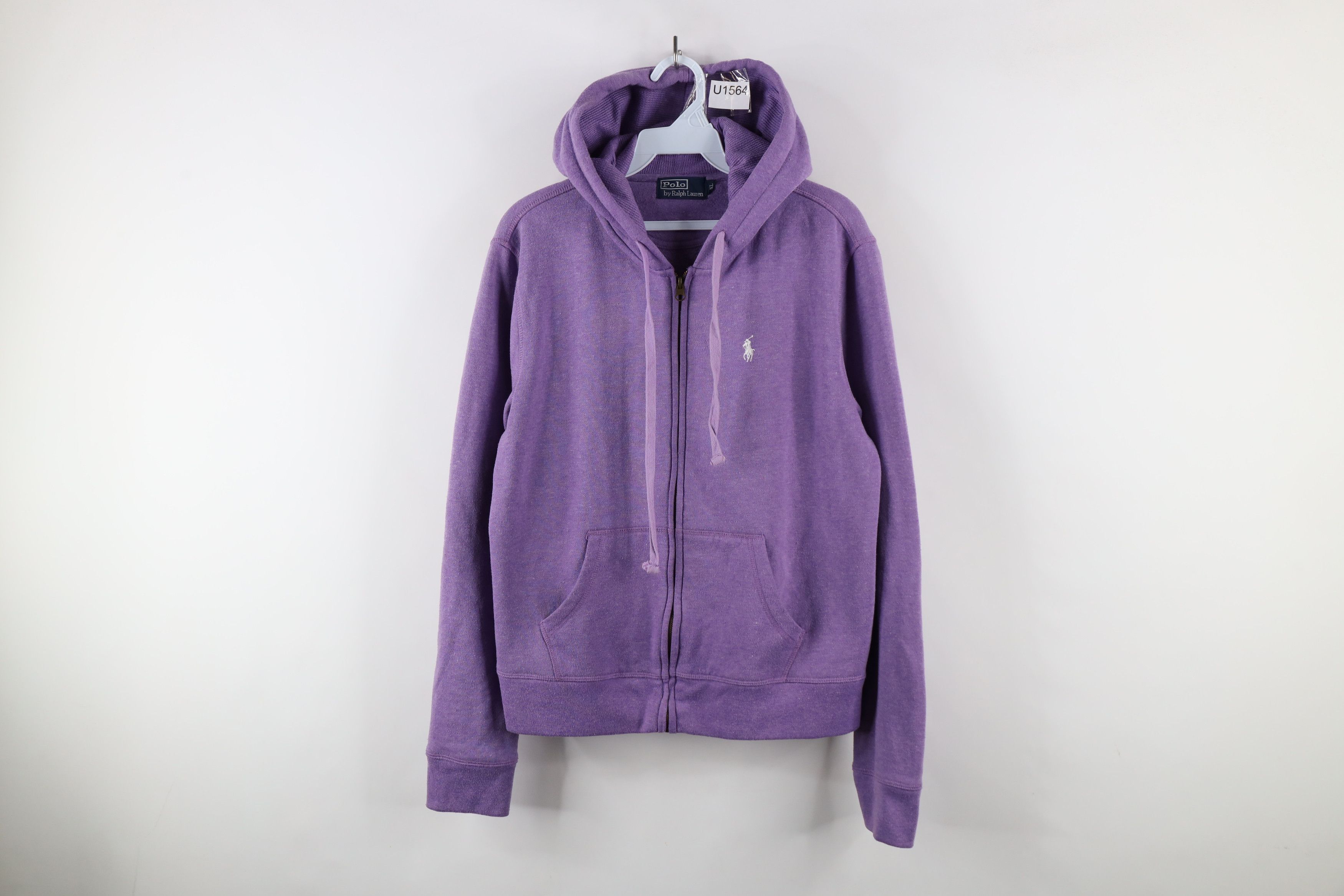 Ralph Lauren × Vintage Vintage 90s Ralph Lauren Full Zip Hoodie Sweatshirt Purple Size XXL / US 16-18 / IT 52-54 - 1 Thumbnail