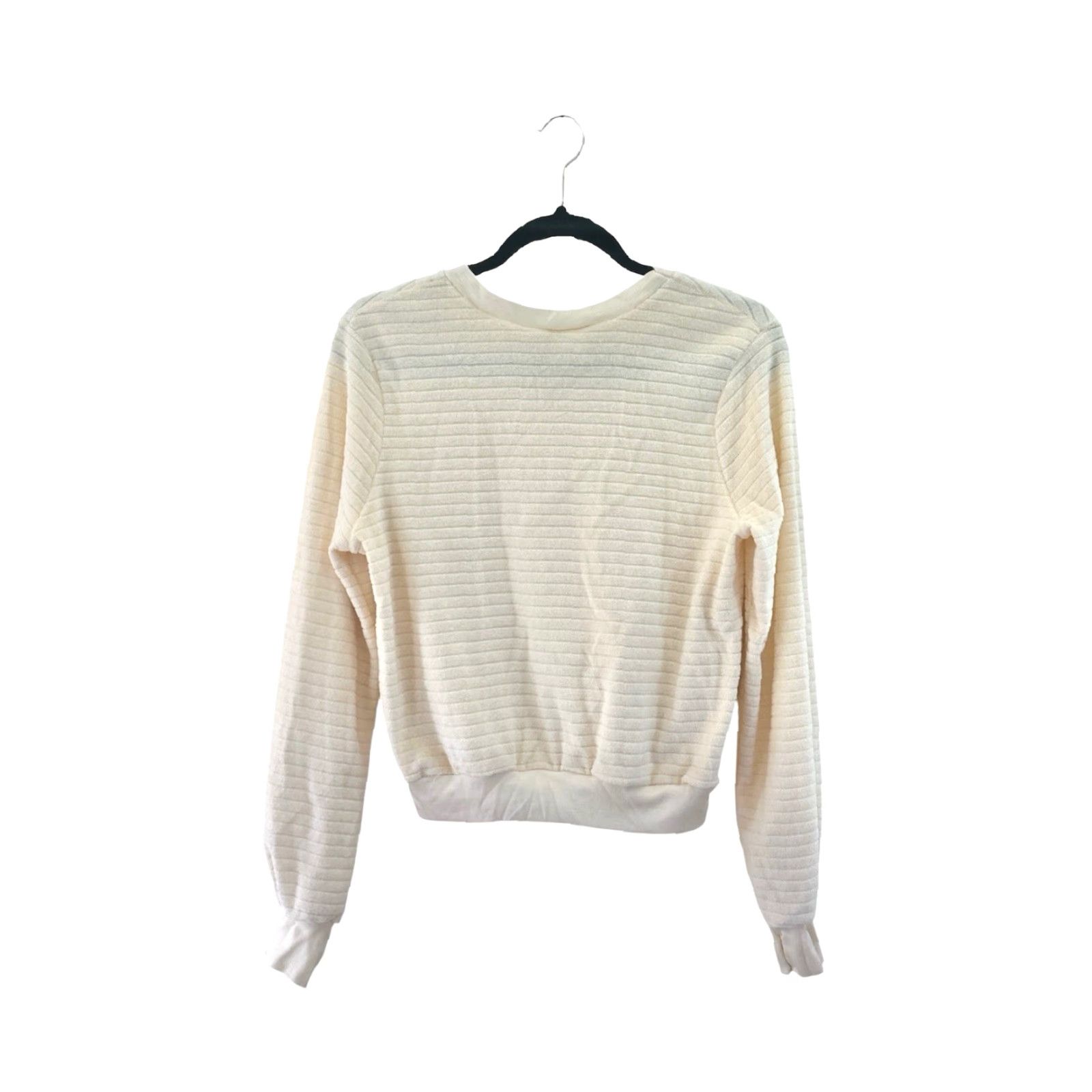 Wrangler VINTAGE Wrangler Velour Ribbed Long Sleeve Shirt Juniors L Ivory 80s USA Made Size L / US 10 / IT 46 - 8 Thumbnail