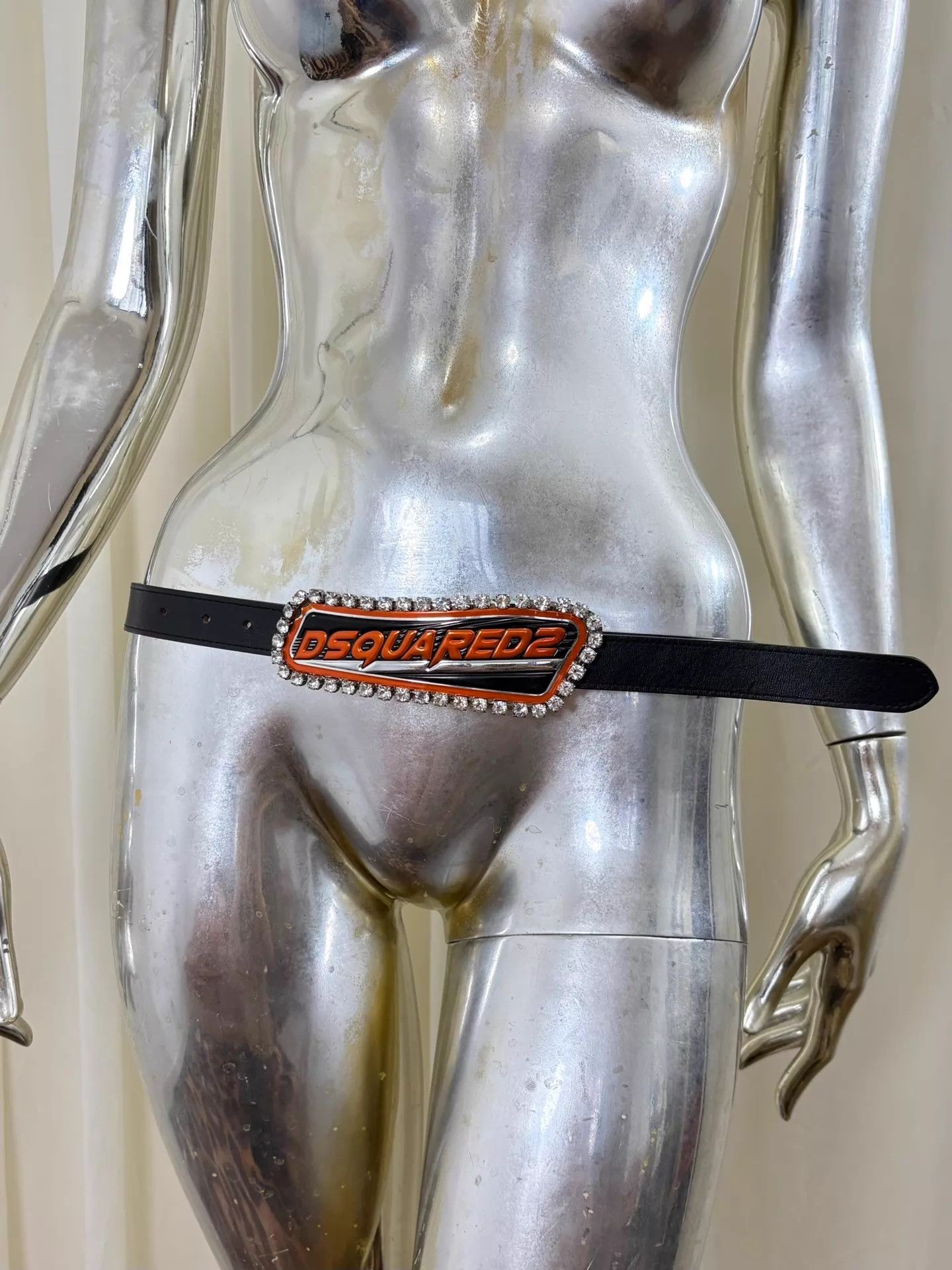 Dsquared2 Dsquared2 d2 Rare Full Diamond Logo Leather Belt Size 90 Size ONE SIZE - 4 Thumbnail