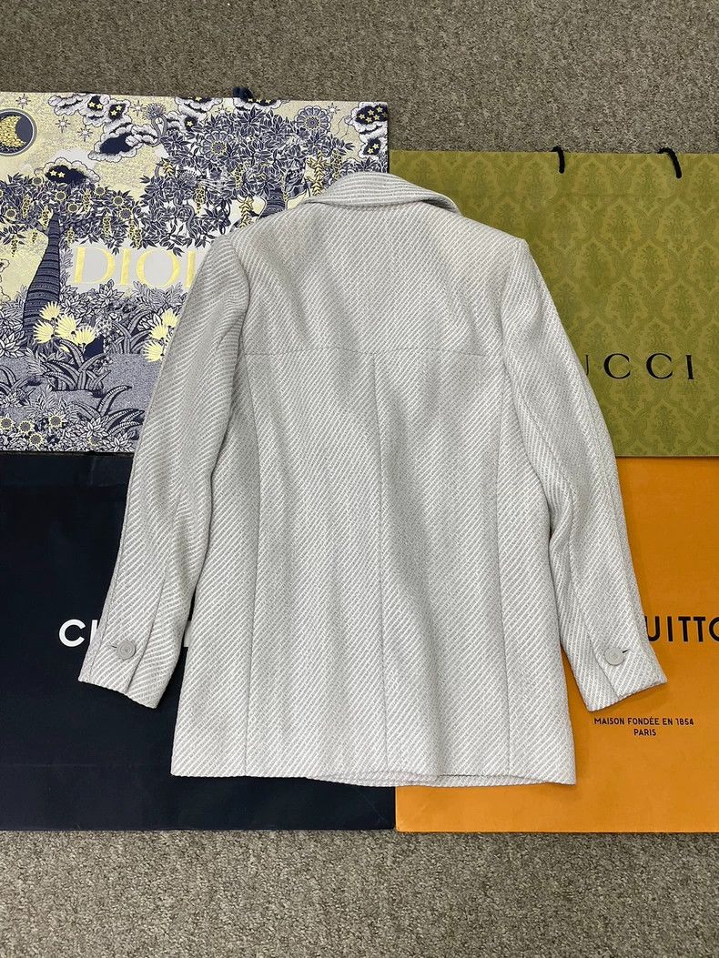 Chanel chanel Silver Grey Dark Patterned Four-Pocket Suit Jacket Size XS / US 0-2 / IT 36-38 - 3 Thumbnail