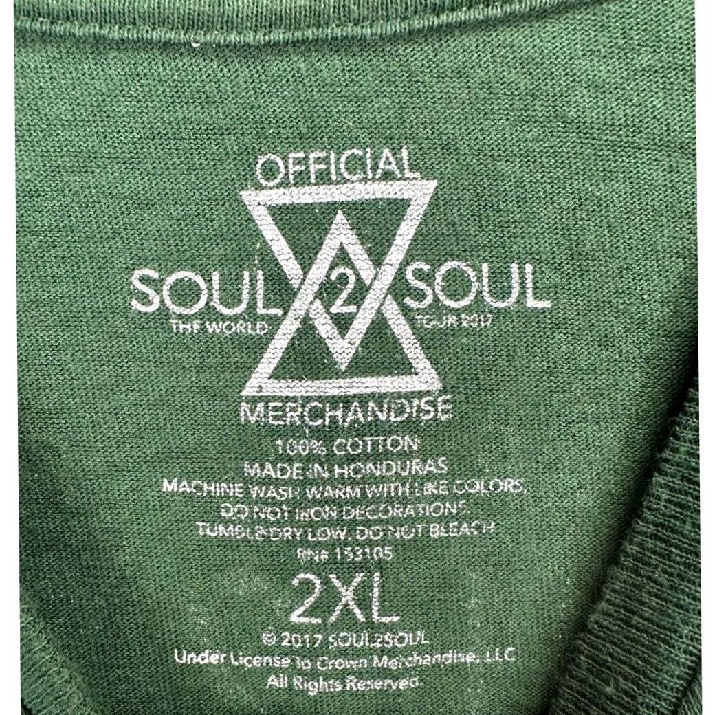 Vintage Soul 2 Soul T-Shirt Men 2XL Green Graphic Print Crew Neck Cotton Tim McGraw Faith Hill Shirt Size US XXL / EU 58 / 5 - 3 Thumbnail