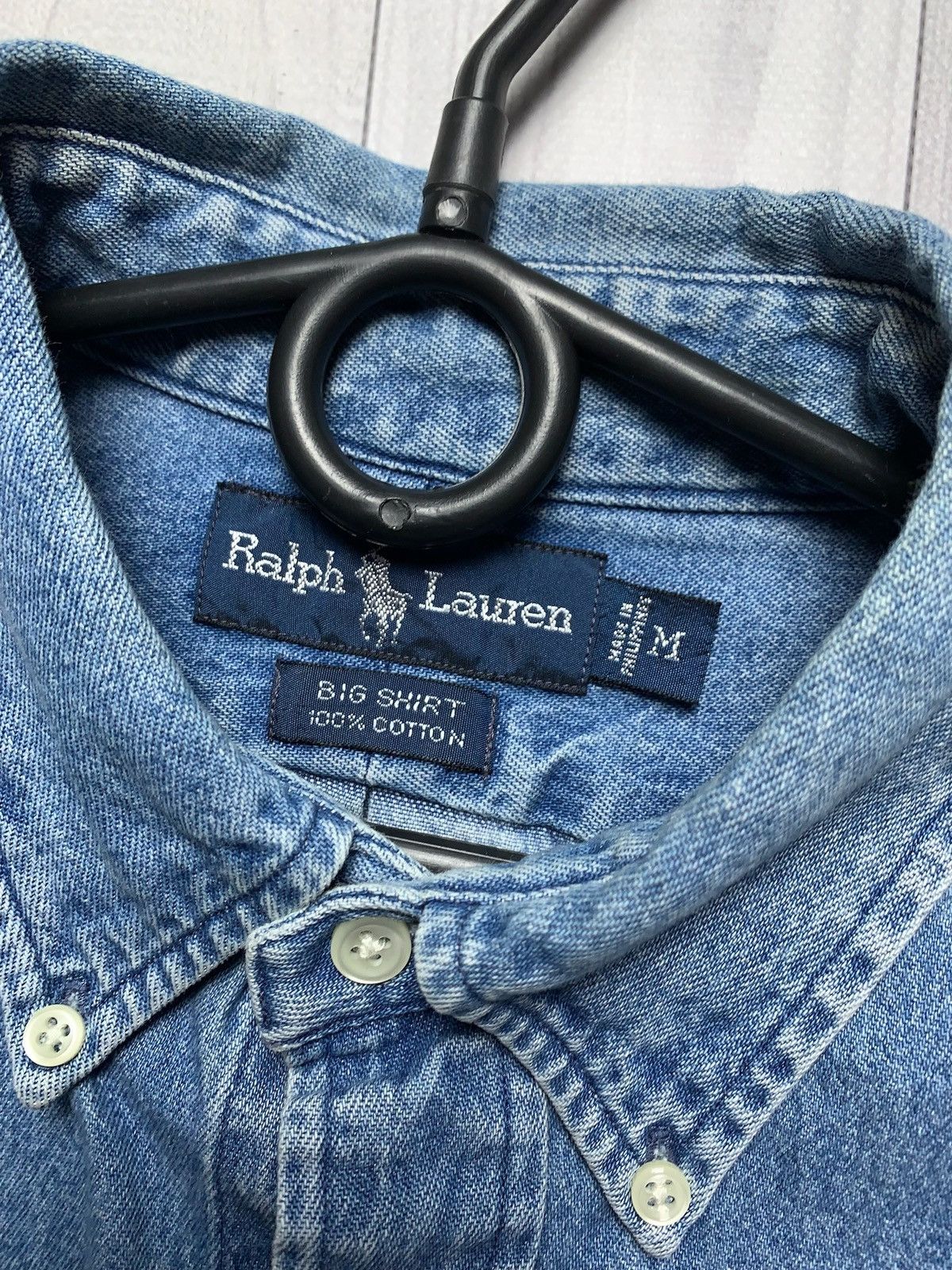 Polo Ralph Lauren × Vintage Vintage polo Ralph Lauren denim shirt jeans size M logo rare Size US M / EU 48-50 / 2 - 6 Thumbnail