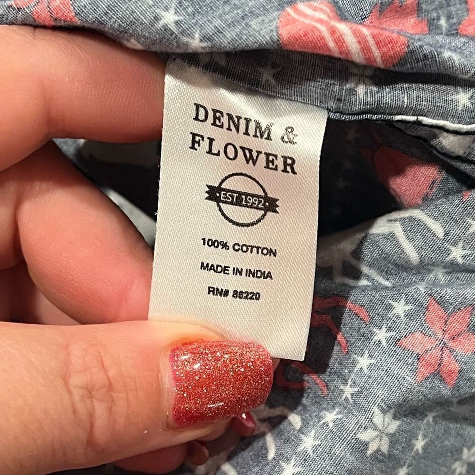 Vintage Denim & Flower Navy Christmas Button Front Shirt Size M Size US M / EU 48-50 / 2 - 3 Thumbnail
