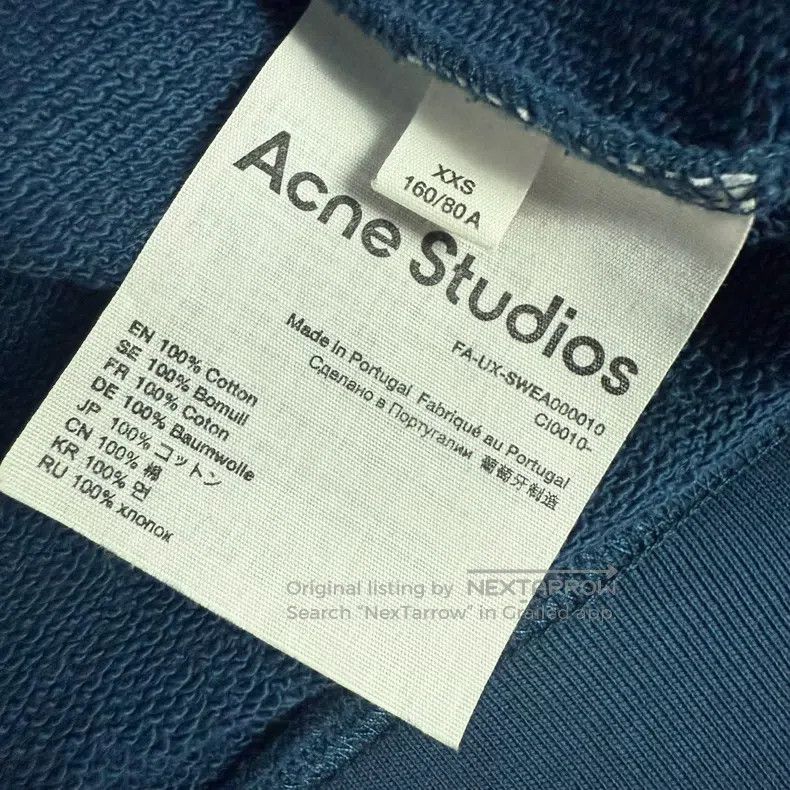 Acne Studios Acne Studios Blue Logo Embroidered Sweatshirt Size XXS / US 00 / IT 34 - 4 Thumbnail