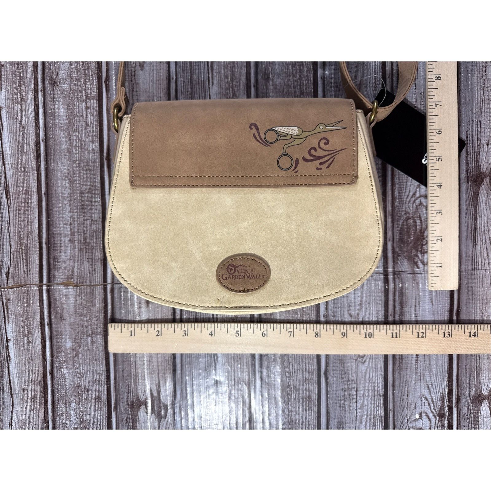 Over The Garden Wall Crossbody Bag Purse Embroidered Leaves