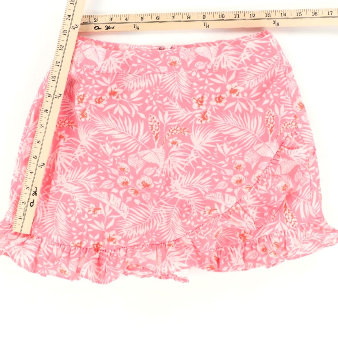 Vintage Lovers and Friends Ruffled Wrap Twill Skirt Pink Floral Women's M Size 32" / US 10 / IT 46 - 3 Thumbnail