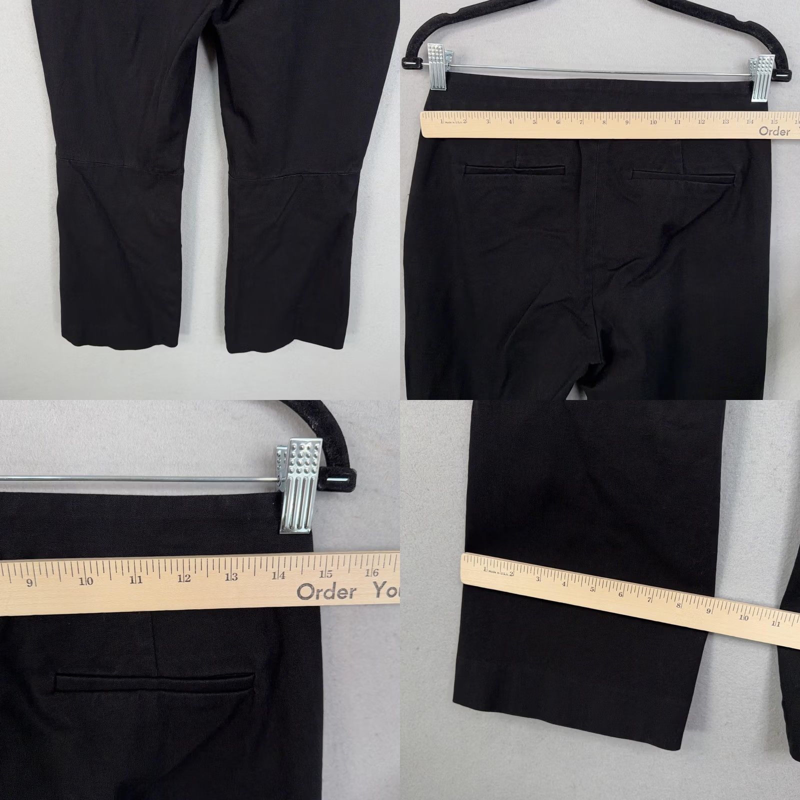 J.Crew J.CREW Womens Hayden Crop Flare Pants Work Office Black Twill Stretch Size 27" / US 4 / IT 40 - 8 Thumbnail