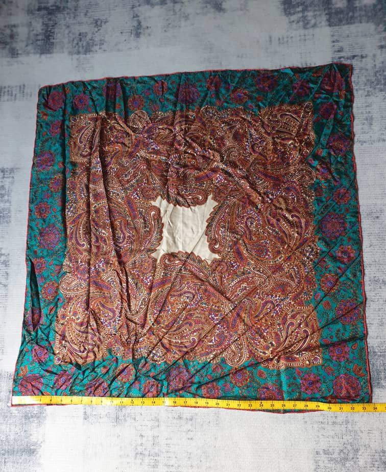Japanese Brand Unnamed absract liberty green scarves Size ONE SIZE - 2 Thumbnail