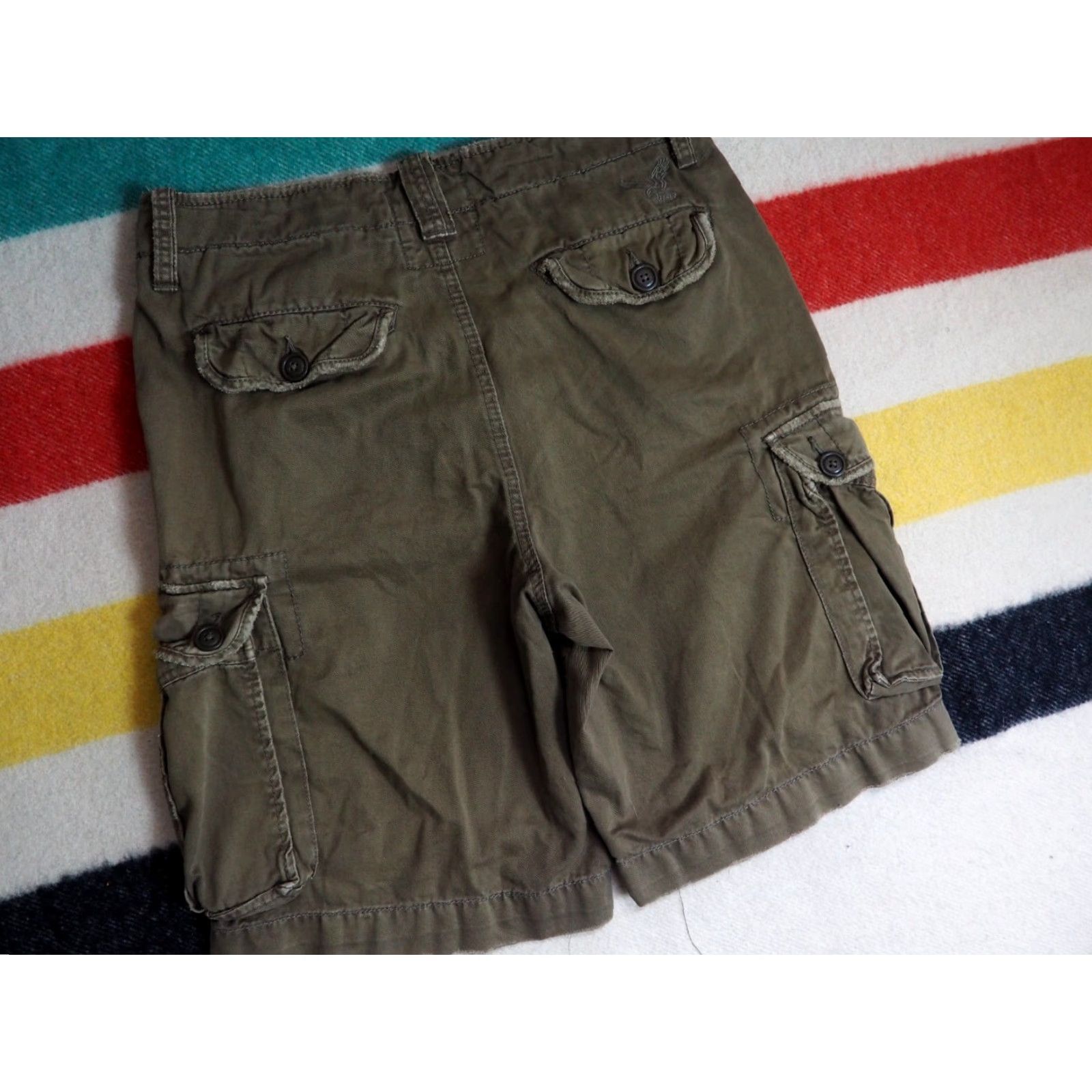 American Eagle Outfitters VTG American Eagle Outfitters AE Khaki Baggy 32W 32" Cargo Shorts Mens Size US 32 / EU 48 - 6 Thumbnail