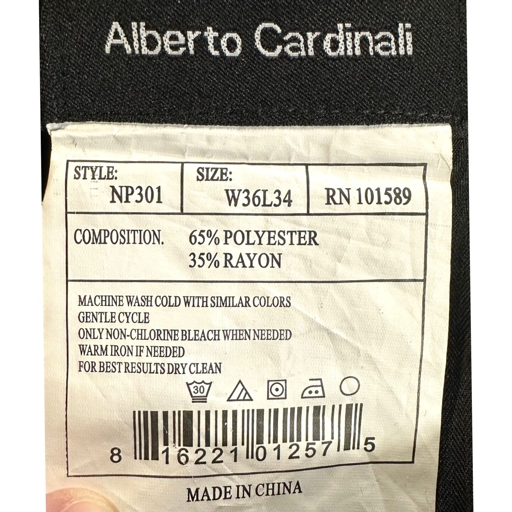 Vintage Alberto Cardinal Dress Pants Men 36X34 Blue Slim Flat Front Straight Leg NEW Size US 36 / EU 52 - 4 Thumbnail