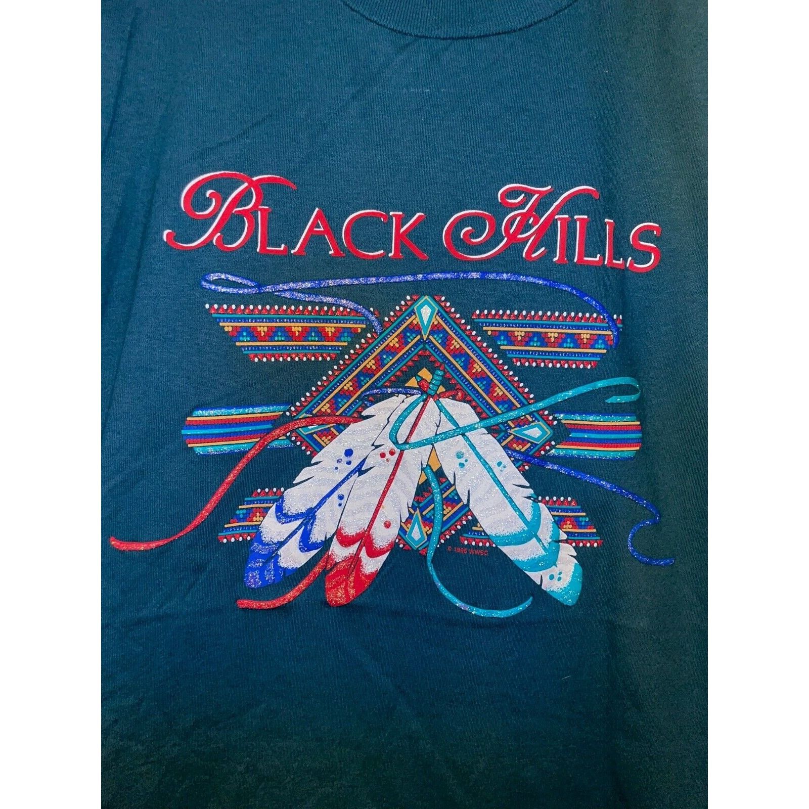 Jerzees 90s Vintage Black Hills Feather Native American Shirt VTG L Size US L / EU 52-54 / 3 - 2 Thumbnail