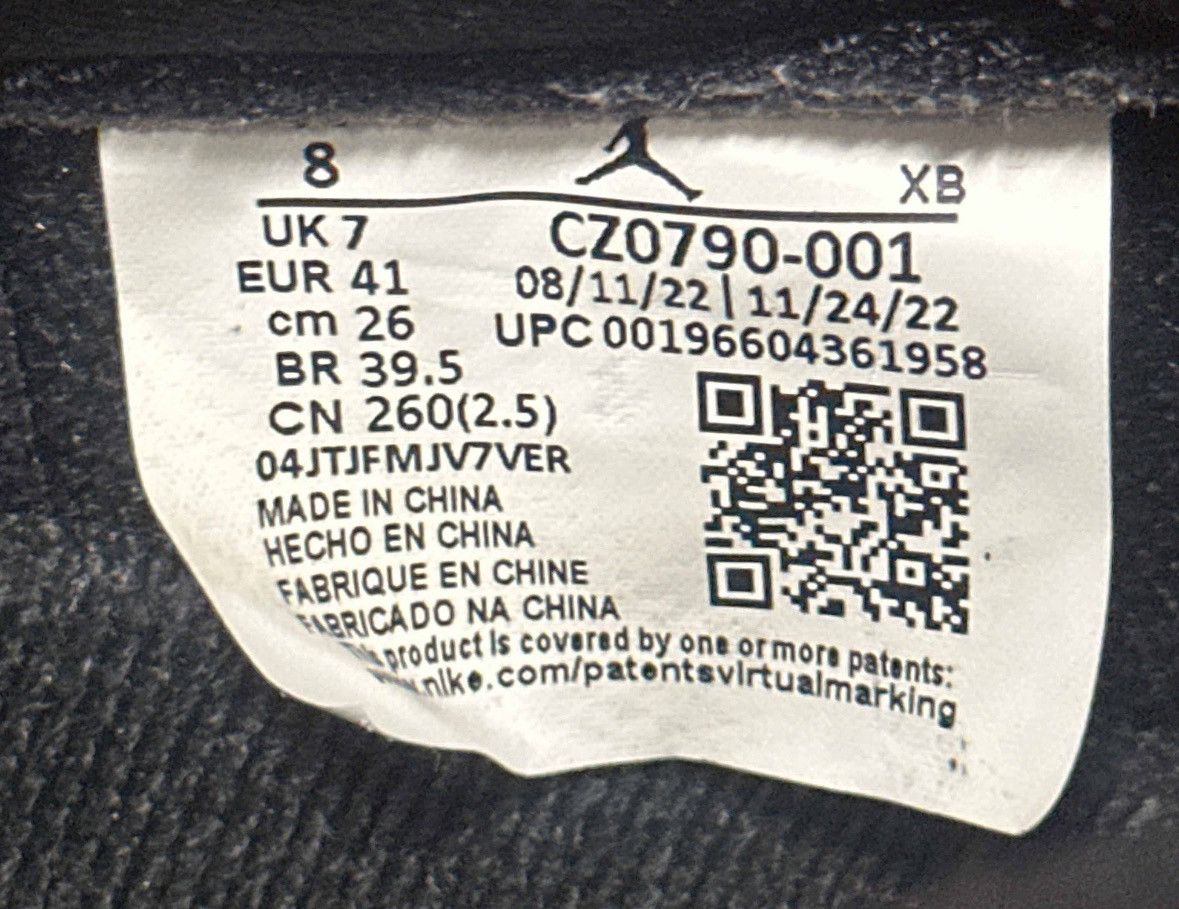 Jordan Brand × Nike Air Jordan 1 Retro OG Low Black Cement Size US 8 / EU 41 - 7 Thumbnail
