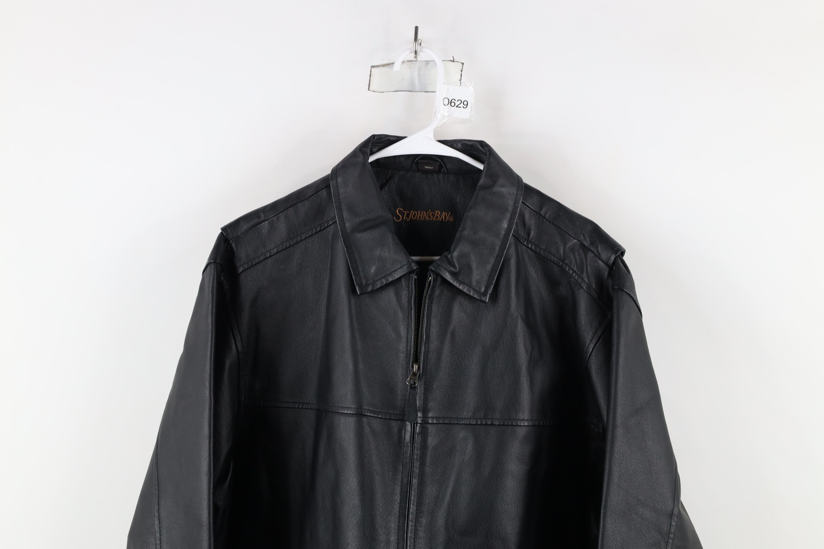 Vintage Vintage 90s Streetwear Quilted Leather Bomber Jacket Black Size US L / EU 52-54 / 3 - 2 Thumbnail