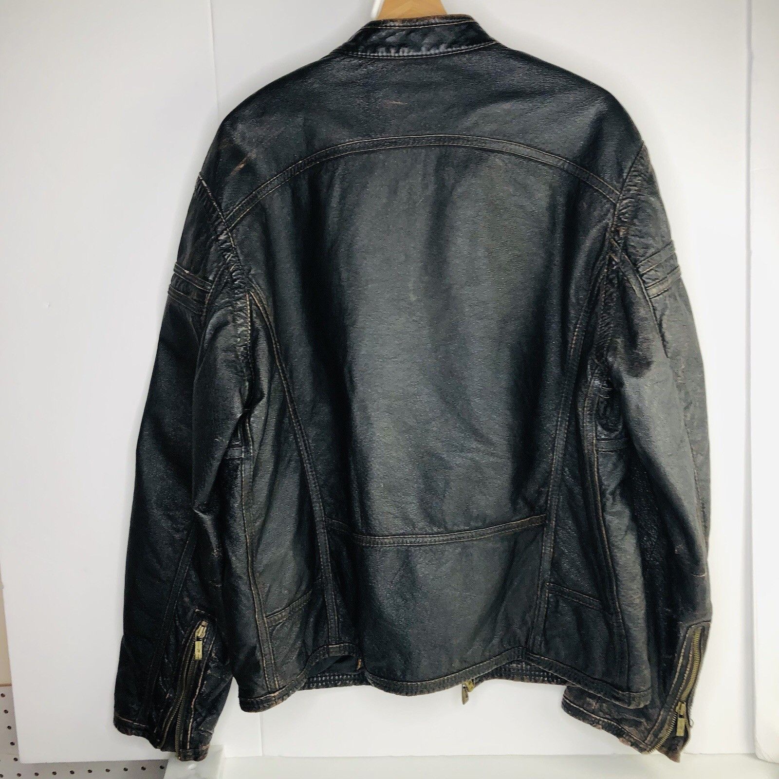 Wilsons Leather Wilson's Leather Brown Bomber Jacket Distressed Men Sz L Size US L / EU 52-54 / 3 - 9 Thumbnail