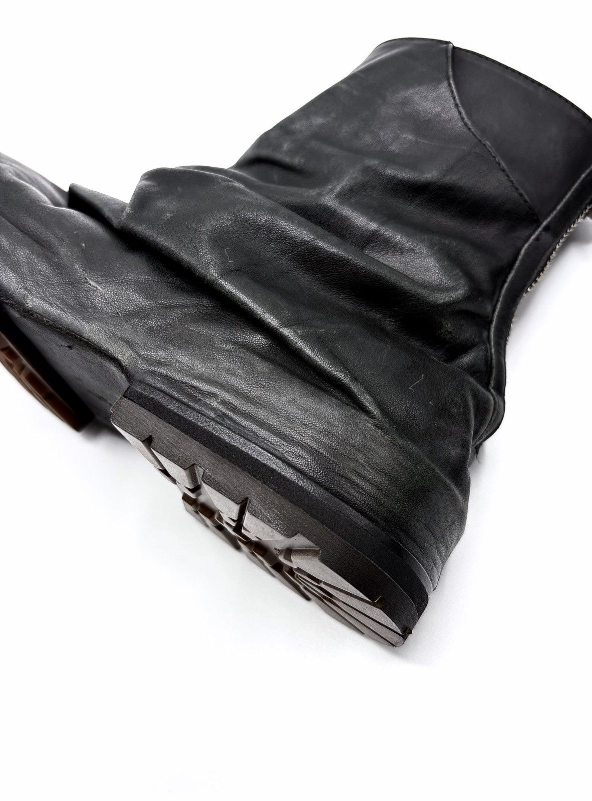 424 424 Marathon Distressed Black Leather Boots Size US 11 / EU 44 - 13 Thumbnail