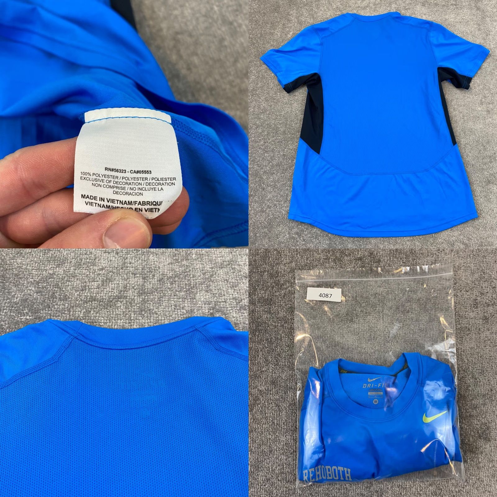 Nike Nike Dri-Fit Shirt Mens Medium Blue S/S Running Performance Casual Activewear Short Sleeve Size US M / EU 48-50 / 2 - 8 Thumbnail