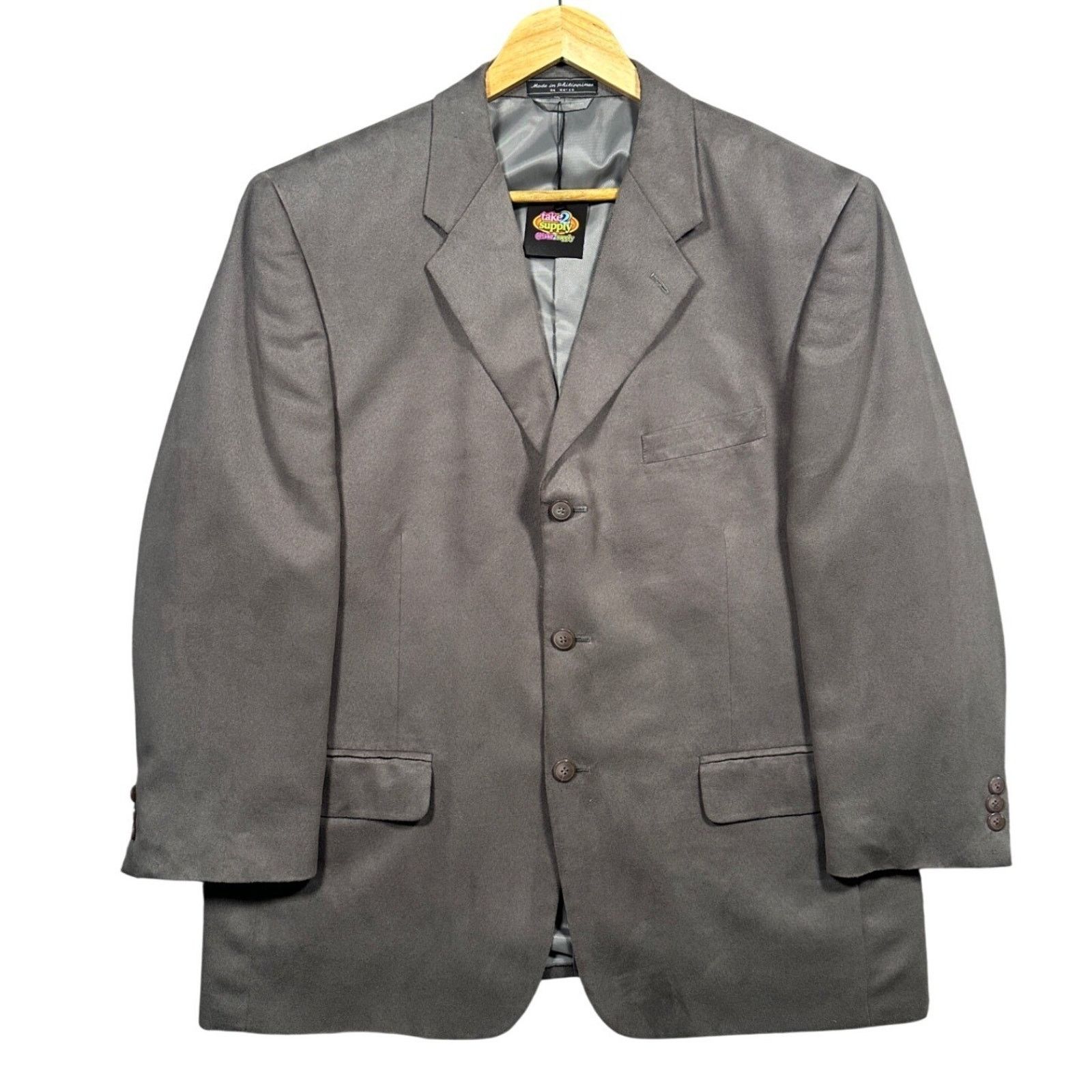 Other Jeffrey Banks SupraSuede Grey Blazer Coat Mens Size 44S Size 44S - 1 Thumbnail