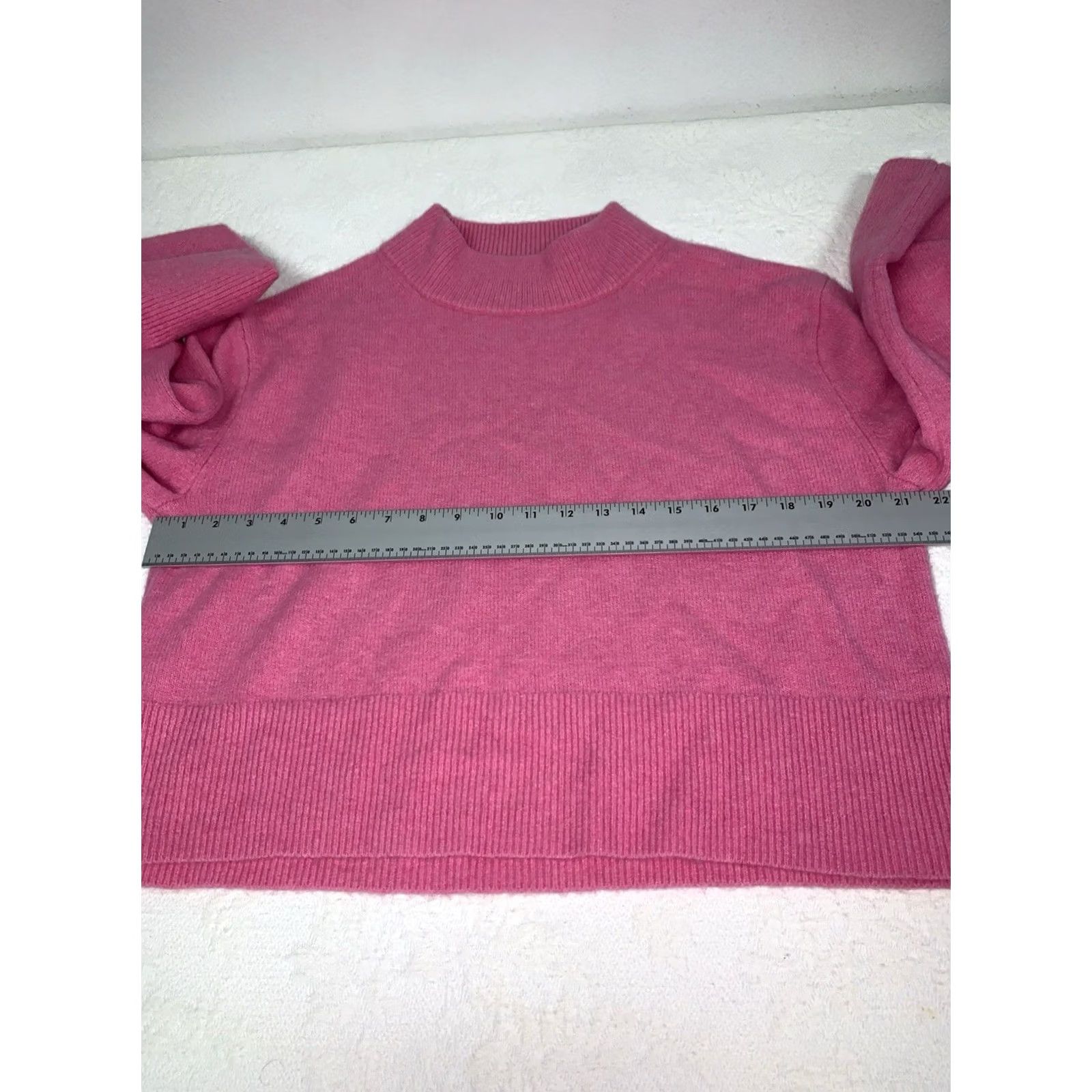 J.Crew VINTAGE J.CREW Chunky Cropped Sweater Relaxed Boxy Supersoft Yarn Pink Wool Blend M Size M / US 6-8 / IT 42-44 - 6 Thumbnail
