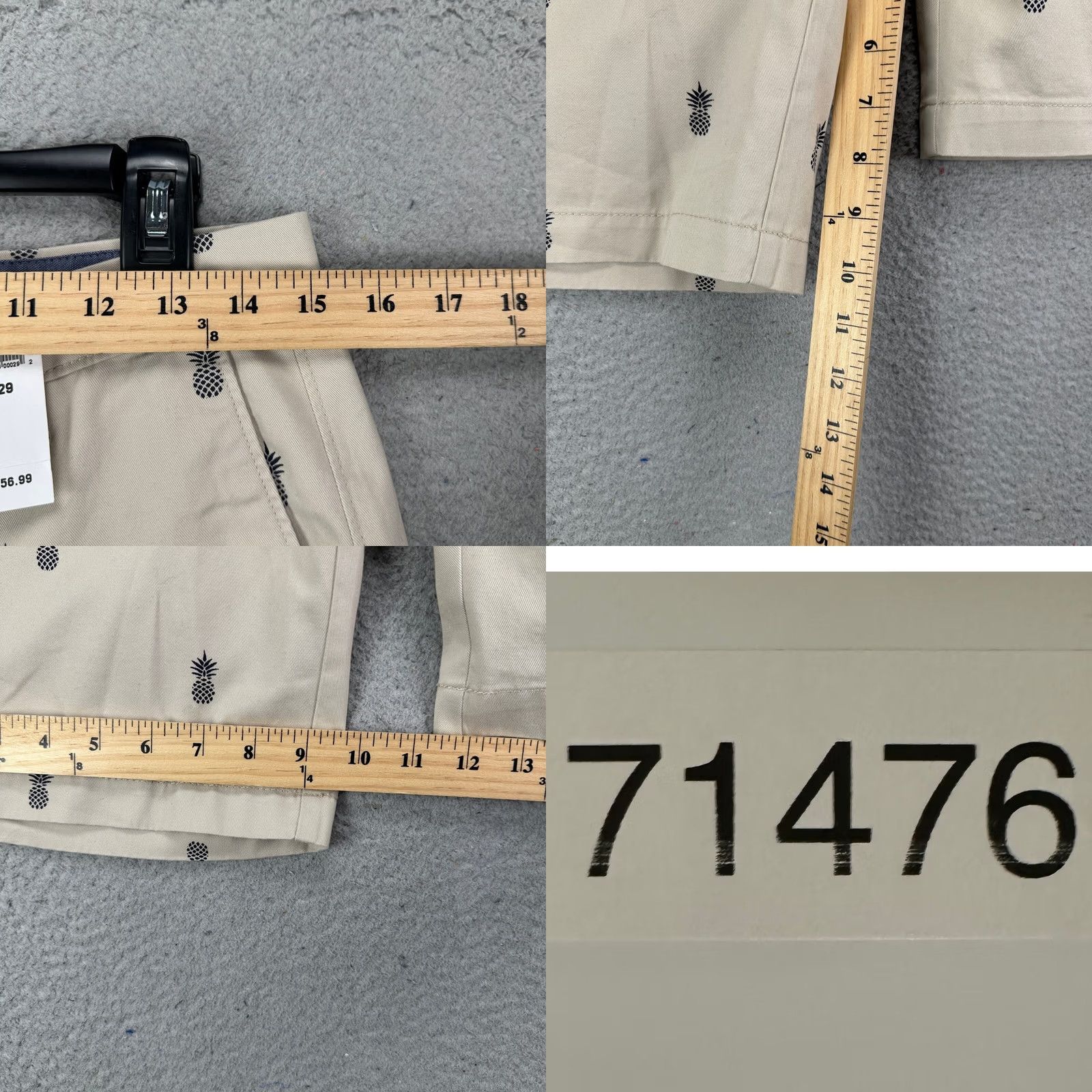 Banana Republic Banana Republic Aiden Mens Khakis Shorts 29X10 Beige Pineapple Print Pockets NEW Size US 29 - 8 Thumbnail