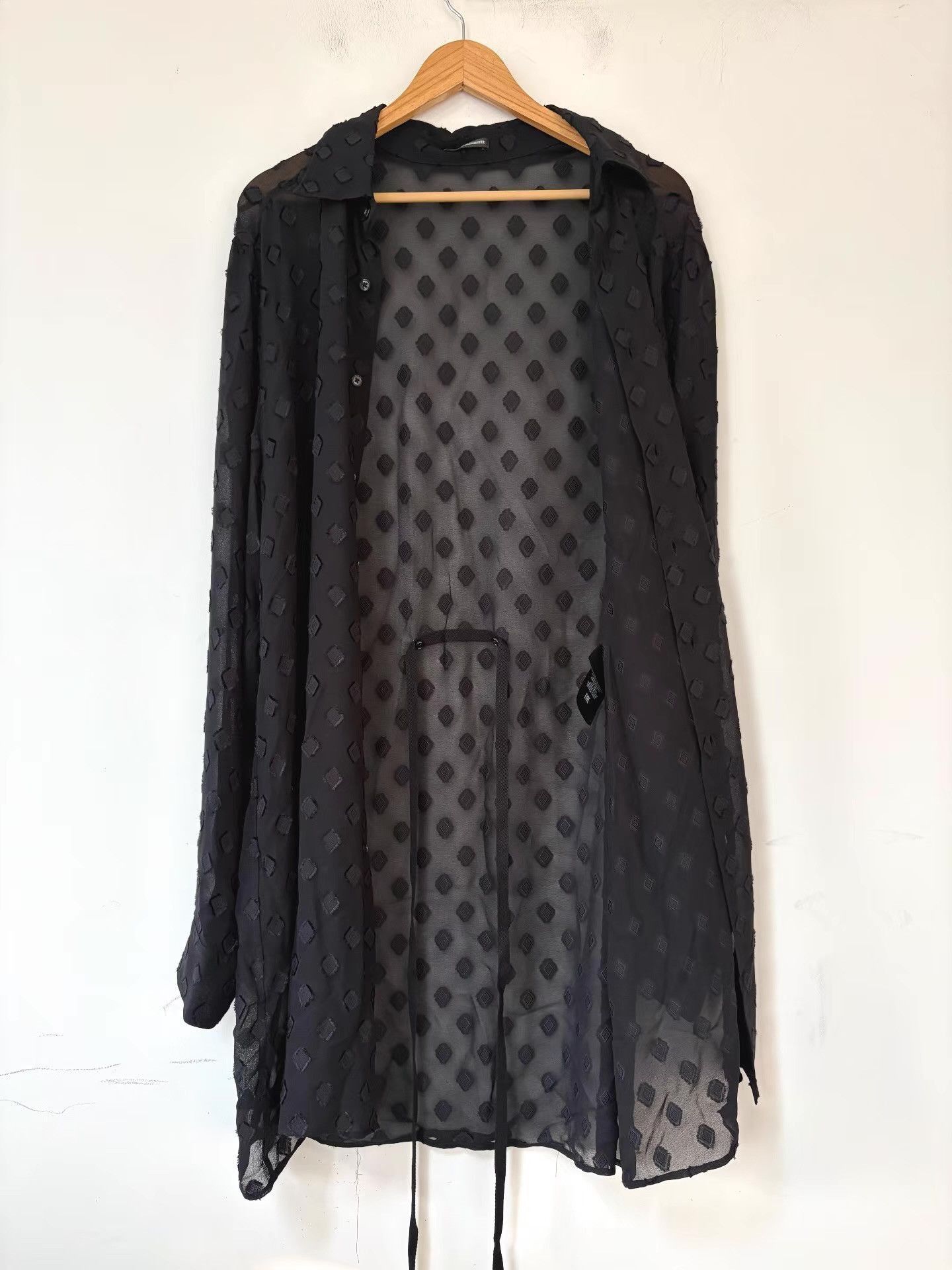 Ann Demeulemeester Black Diamond Pattern Long Sleeve Button-Up Shirt Size US M / EU 48-50 / 2 - 3 Thumbnail