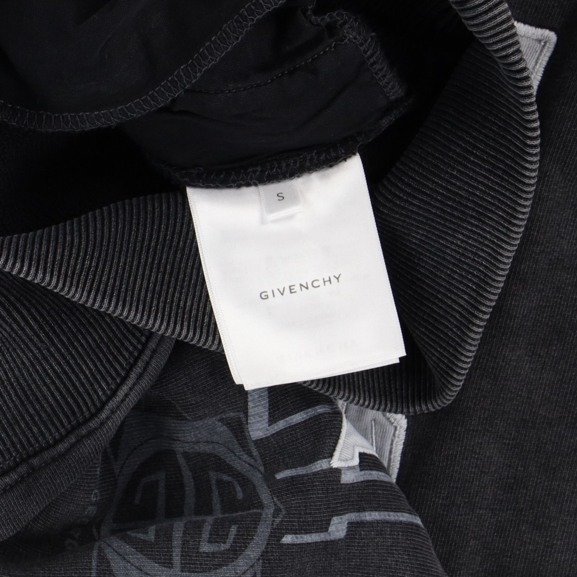 Givenchy Washed Black Embroidered Multi Logo Oversized Hoodie Size S / US 4 / IT 40 - 6 Thumbnail