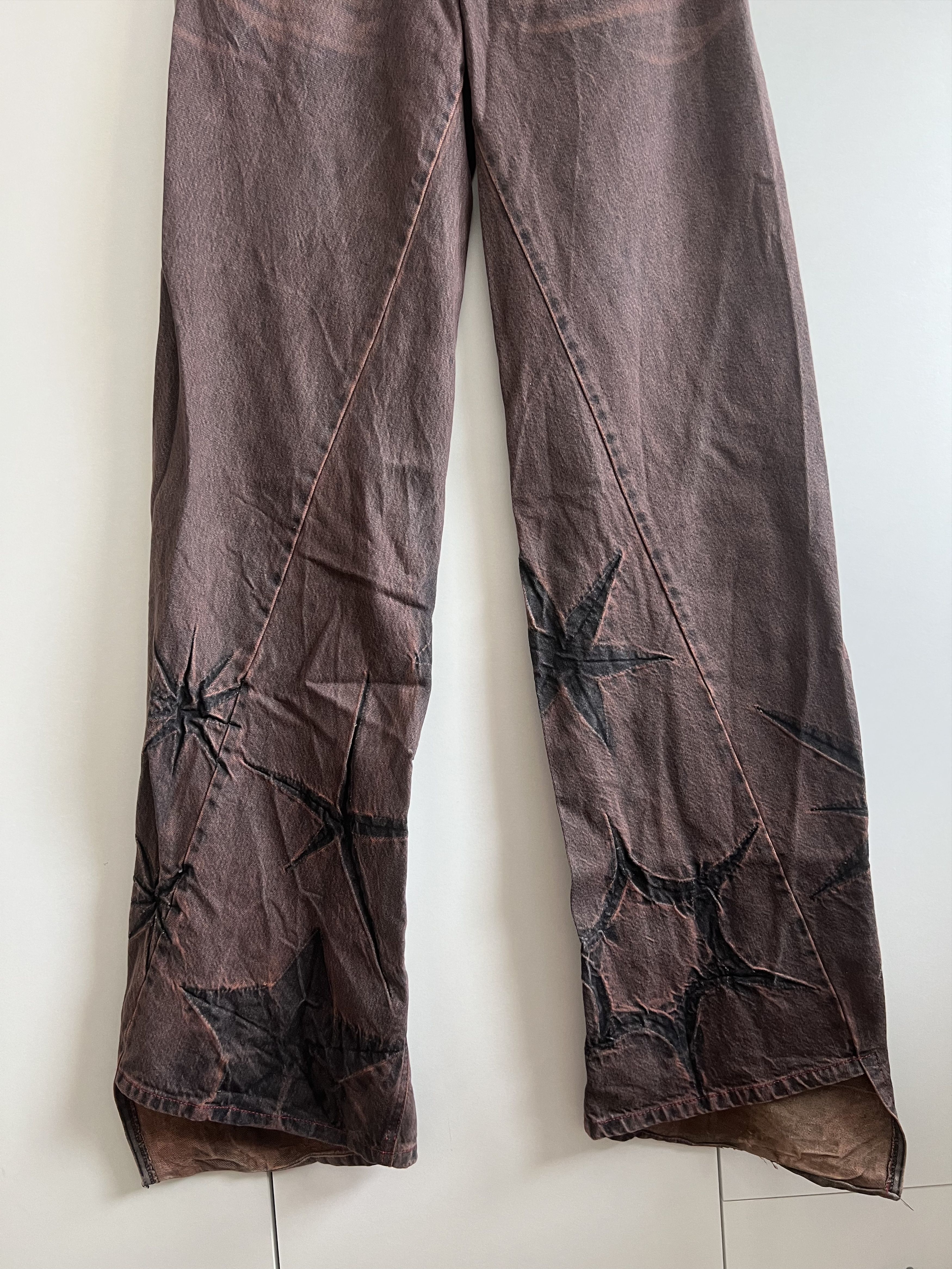 SSENSE Masha Popova RUNWAY Washed Brown Boyfriend Rust Jeans Size US 31 - 3 Thumbnail