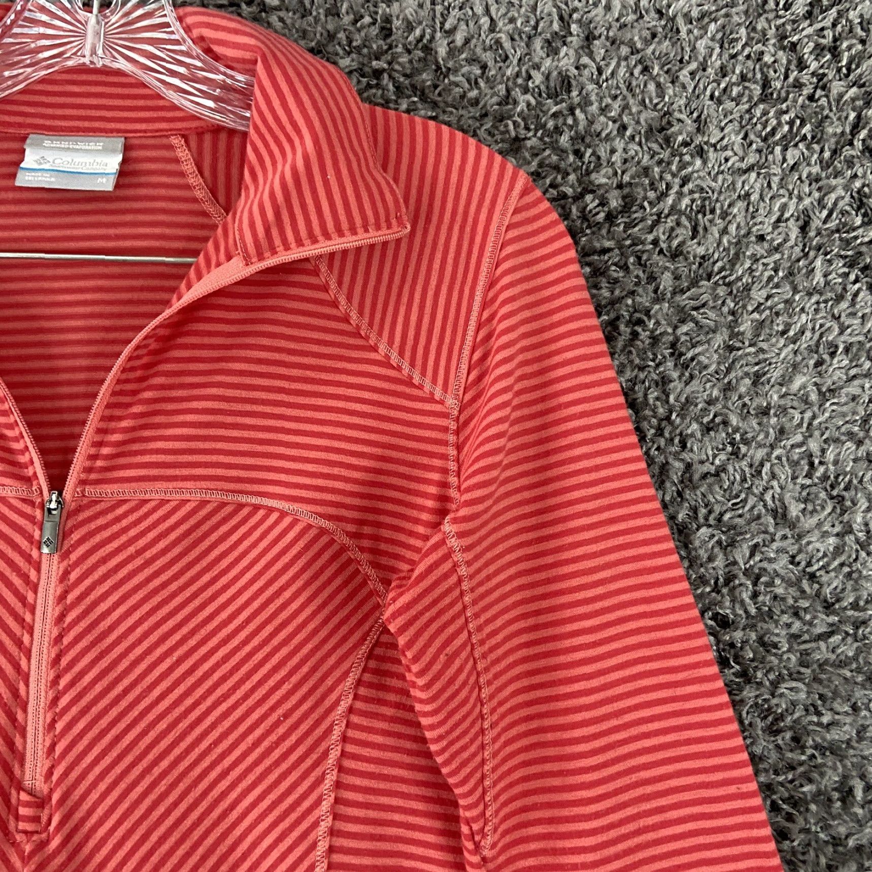 Vintage Columbia Sportswear Company Workout Top Women’s M Orange Striped Long Sleeves Size M / US 6-8 / IT 42-44 - 6 Thumbnail