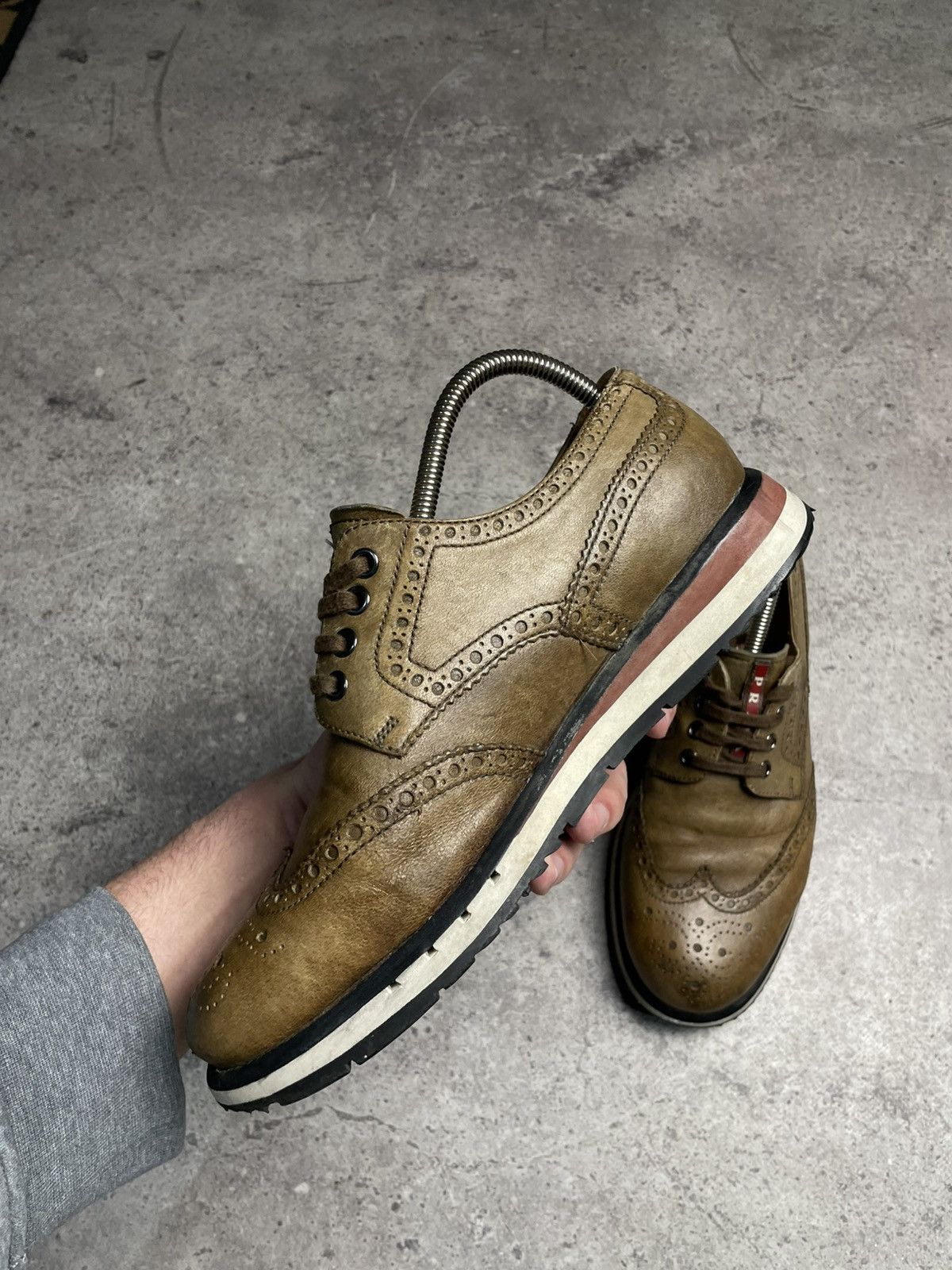 Prada Rare Prada Leather Brown shoes Size US 8.5 / EU 41-42 - 5 Thumbnail