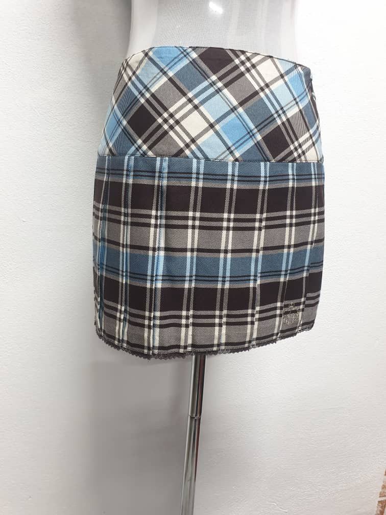 Angel Blue Angel blue Checkered blue colour Mini Skirt Size 28" / US 6 / IT 42 - 6 Thumbnail