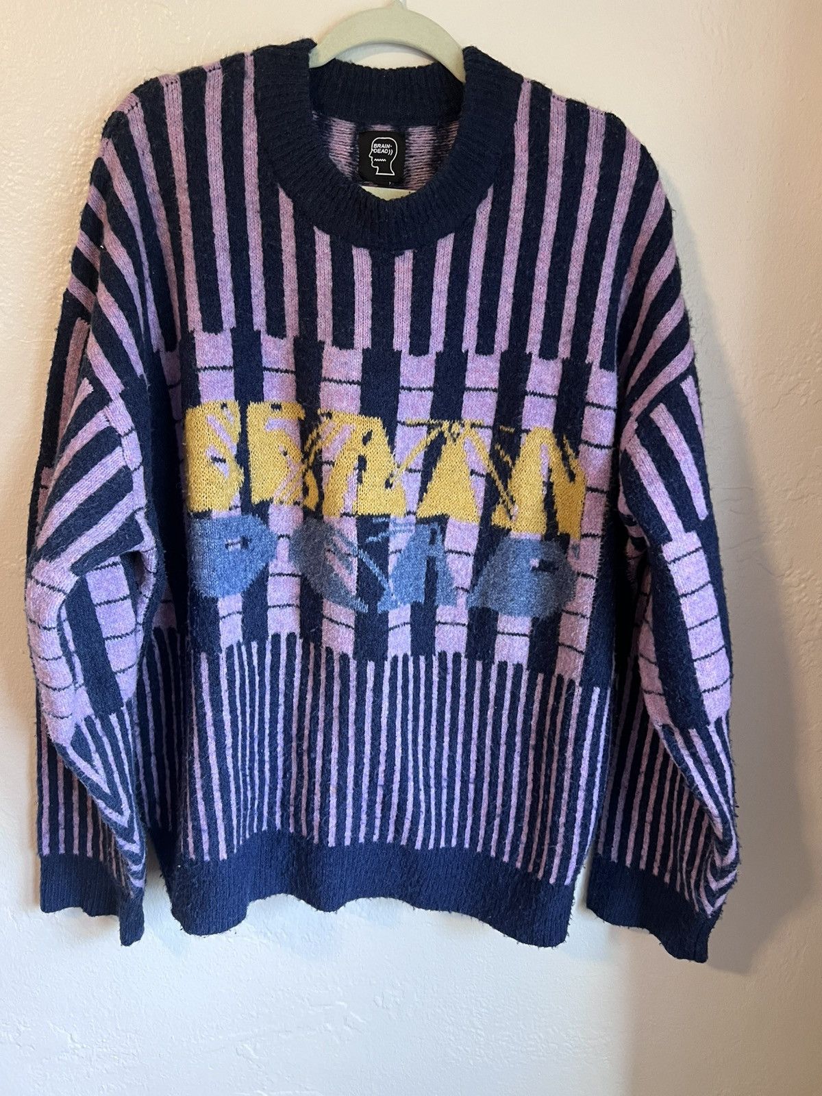 Brain Dead Brain Dead Varied Stripe Mock Neck Sweater Size US L / EU 52-54 / 3 - 1 Thumbnail