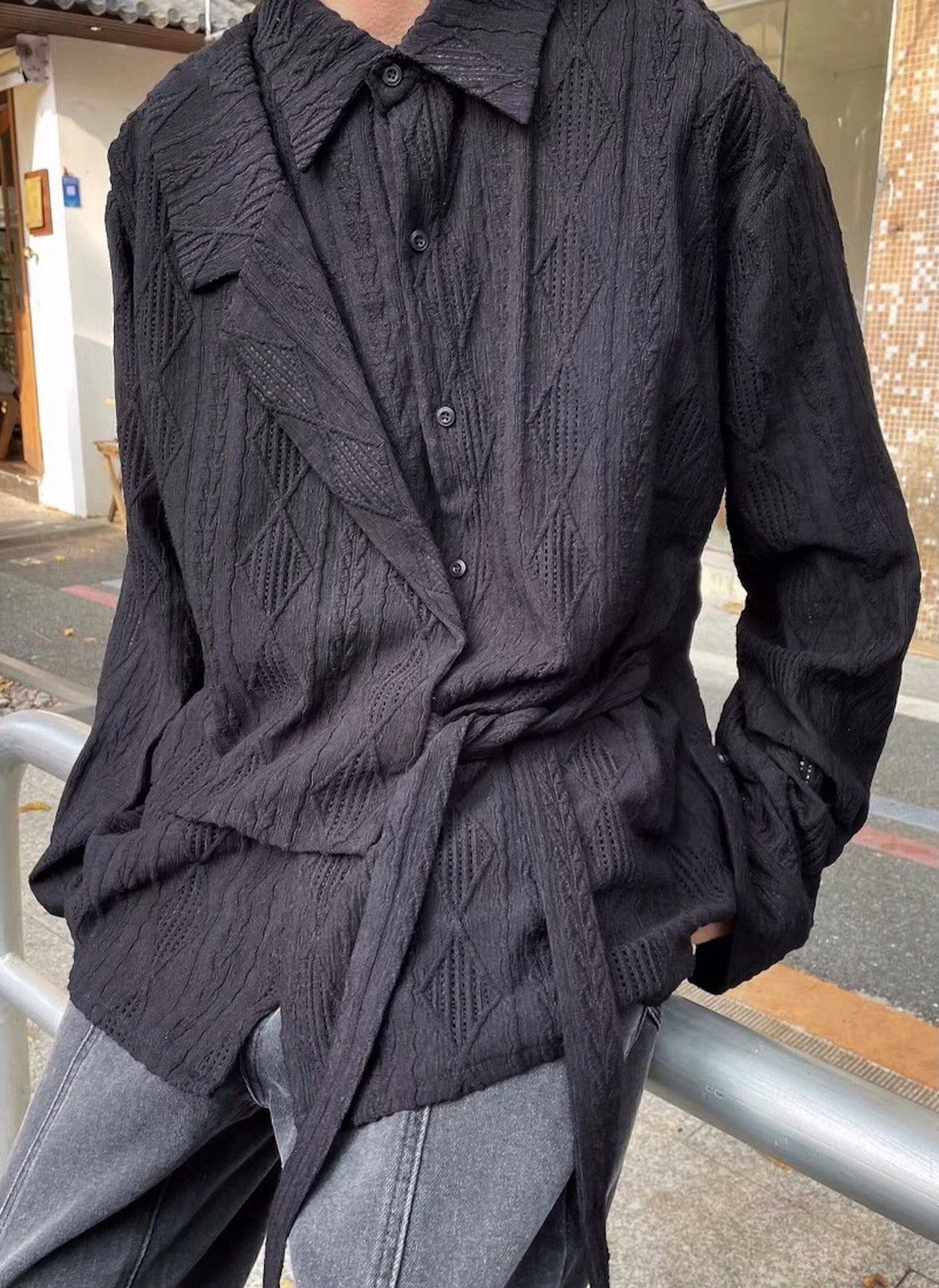 Japanese Brand × Vintage Fashion retro openworks button up shirt Size US L / EU 52-54 / 3 - 2 Thumbnail