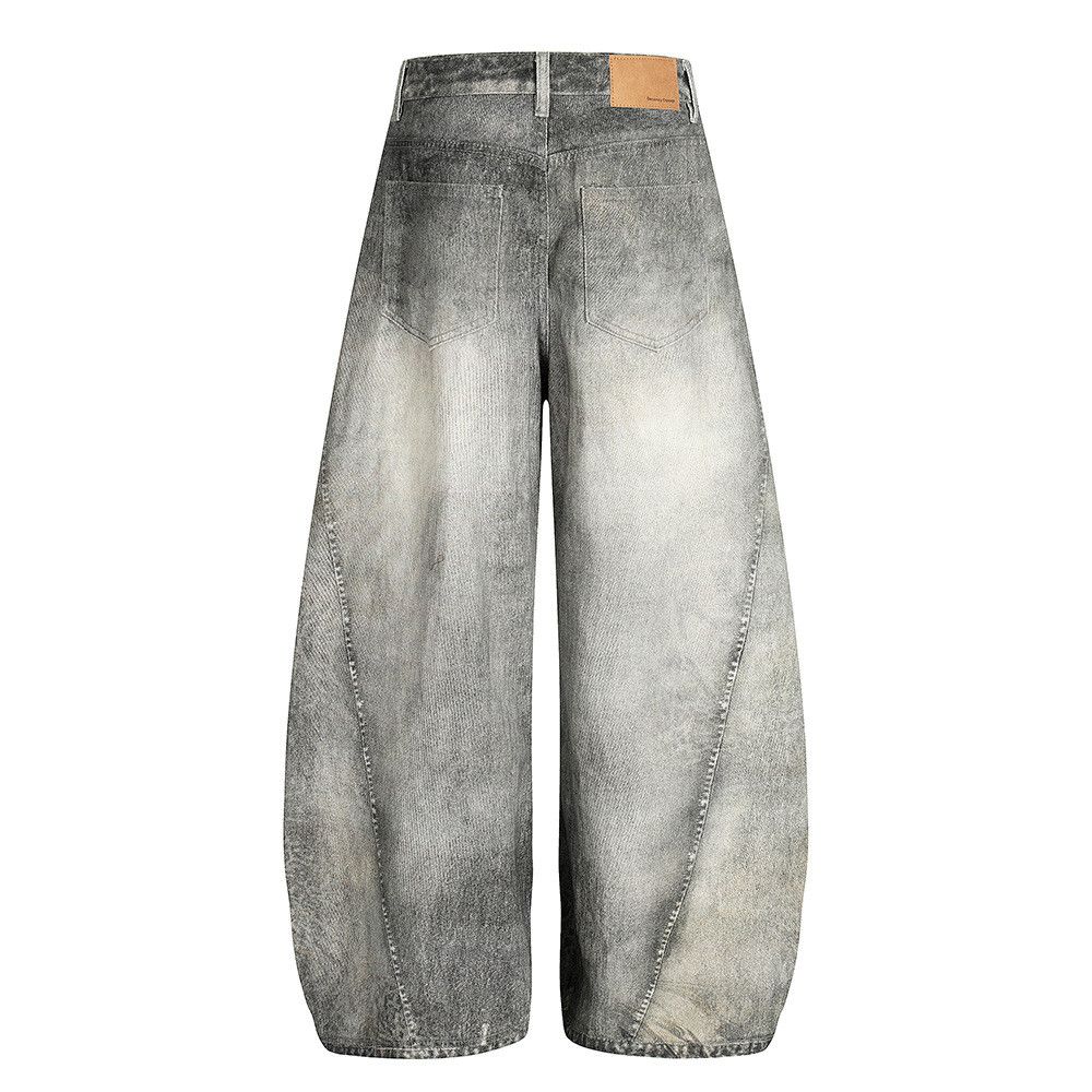 Vintage American retro washed patchwork curved jeans for men Size US 32 / EU 48 - 2 Thumbnail