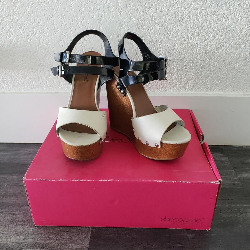 Designer Black Bethy SD Strapped Wedge Bootie Size US 8 / IT 38 - 5 Thumbnail