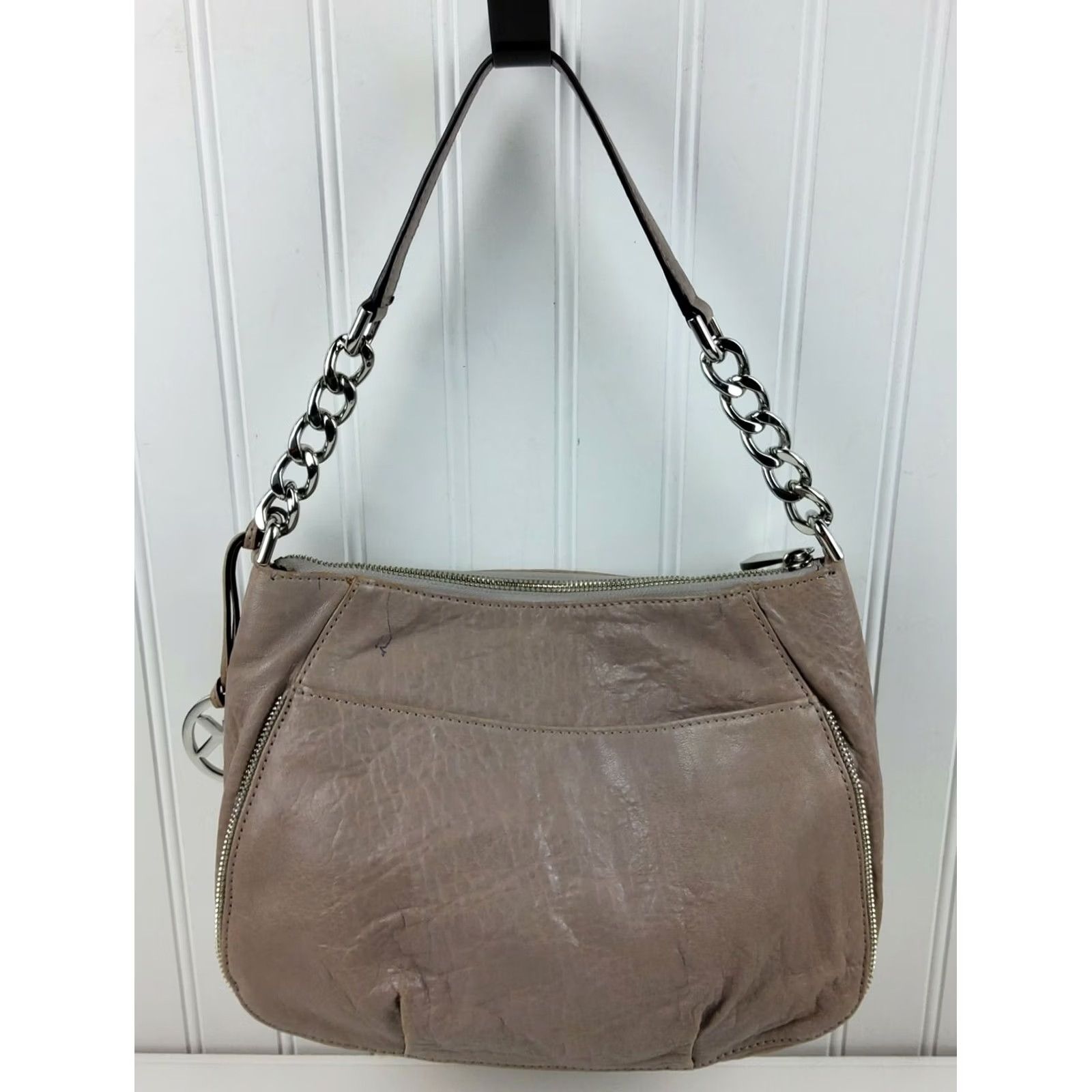 Michael Kors Michael Kors Zippers Flap Convertible Leather Shoulder Handbag Purse Taupe Size ONE SIZE - 5 Thumbnail