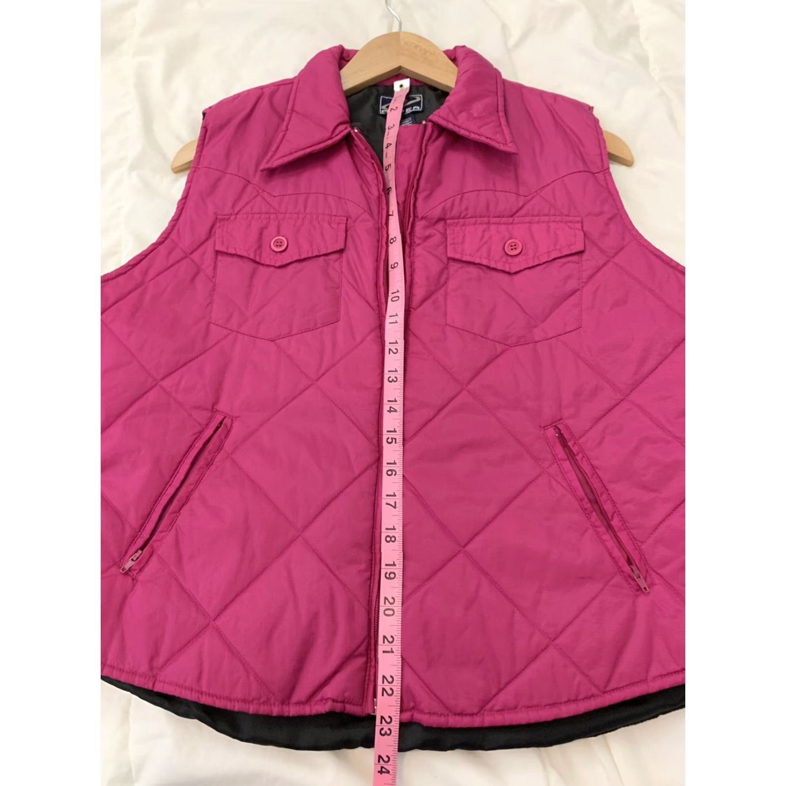 Roper Roper Vest Women L Pink Nylon Full Zip Poly Fill Puffy Vest Magenta Pink Women L Vest Size L / US 10 / IT 46 - 6 Thumbnail