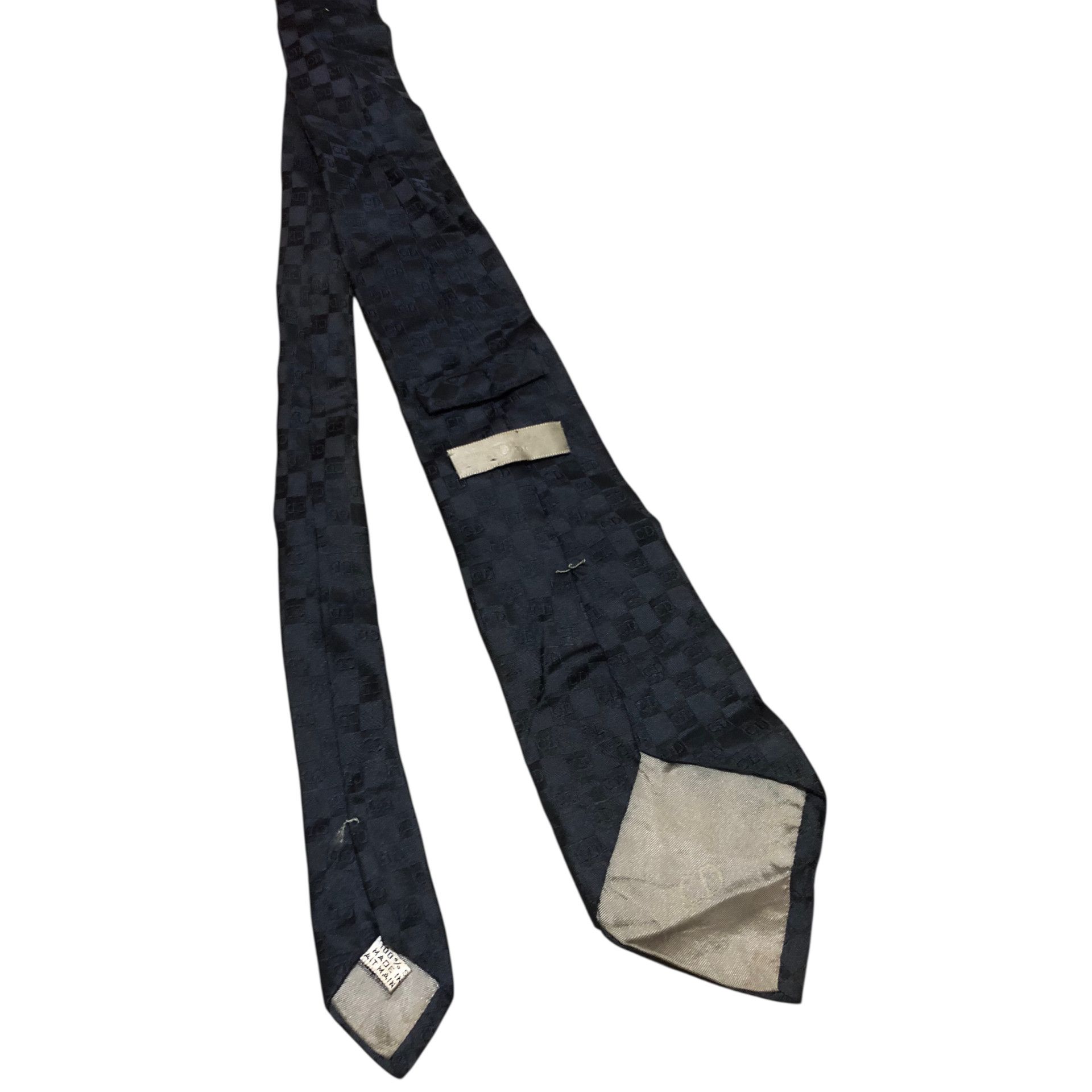 Dior 🔥DIOR HOMME Black Silk Jacquard Damier Monogram CD Tie Size ONE SIZE - 6 Thumbnail