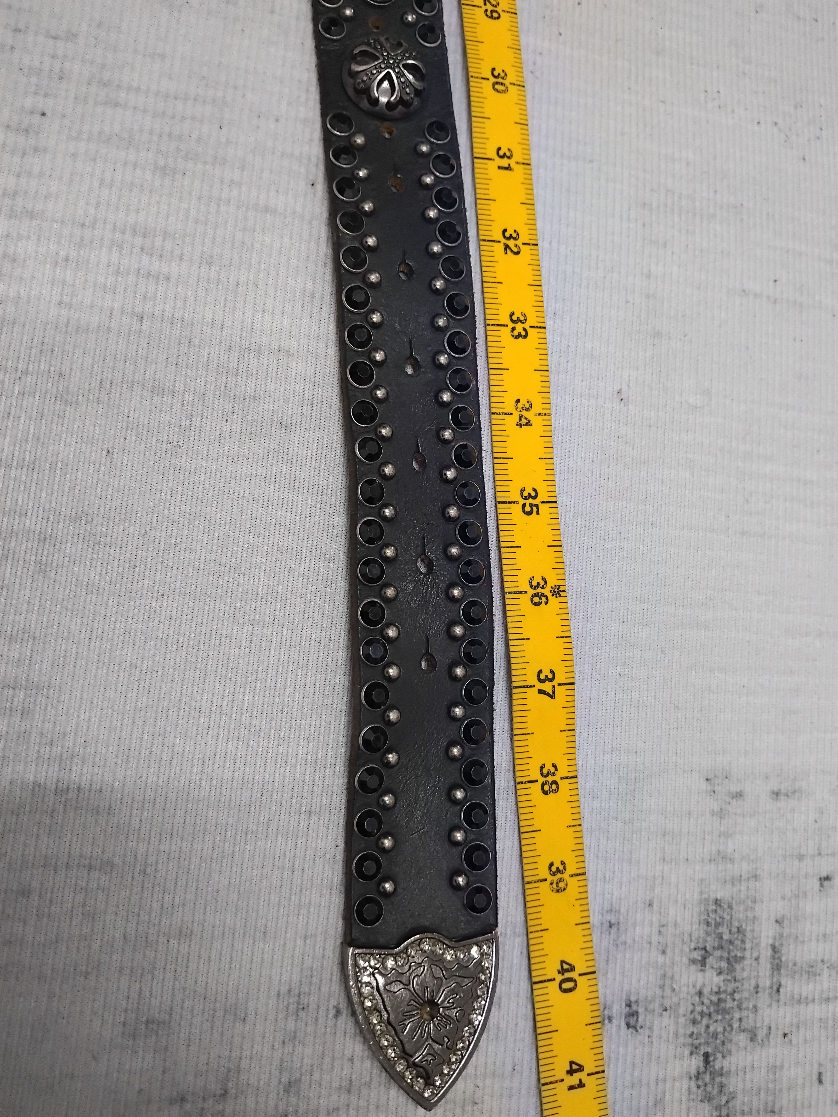 Japanese Brand 💥Diablo punk rock style black colour leather belt Size ONE SIZE - 5 Thumbnail