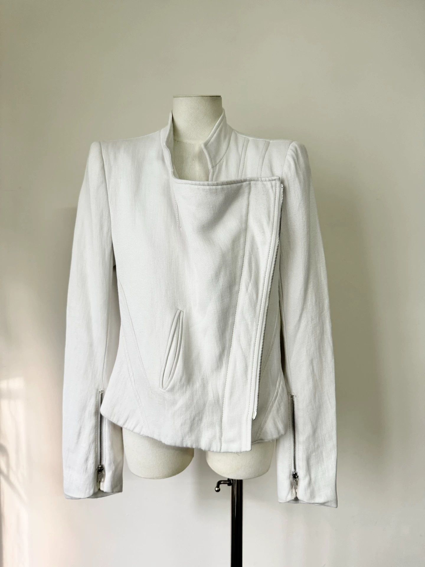 Ann Demeulemeester Ann Demeulemeester 03SS White Double-Zip Short Jacket 38 Size XS / US 0-2 / IT 36-38 - 3 Thumbnail