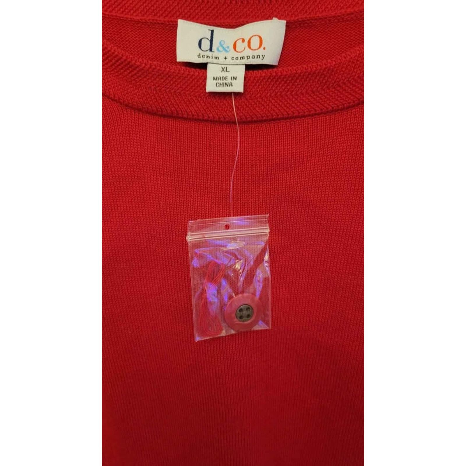 Denim & Co. Denim & Company red sweatshirt XL New Size XL / US 12-14 / IT 48-50 - 3 Thumbnail