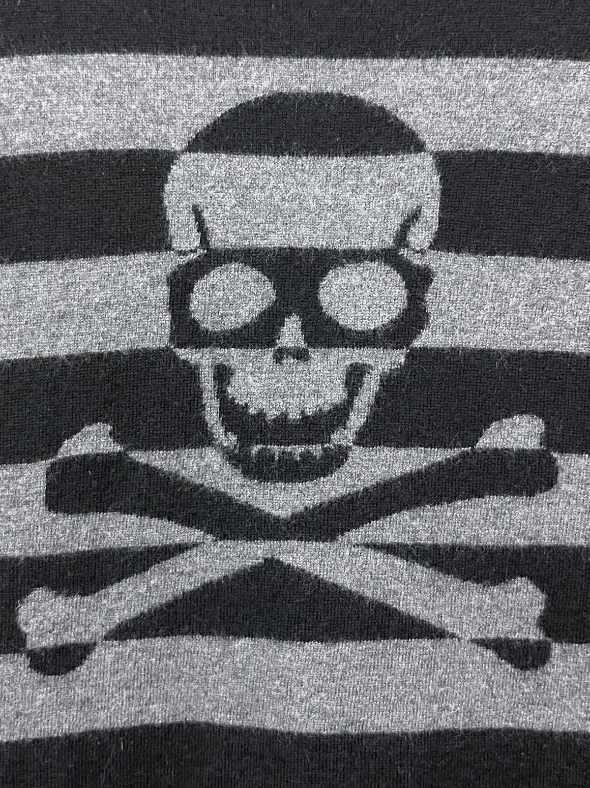Loveless 💀Loveless Back Skull Crossbones Stripe Wool Punk Shirt Size US S / EU 44-46 / 1 - 2 Thumbnail