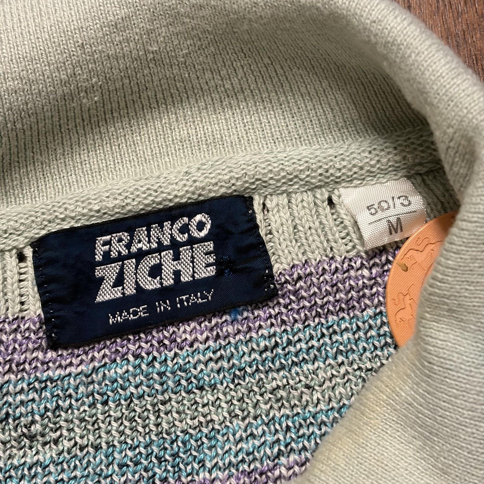 Vintage Vtg Franco Ziche Sweater Mens M Gray Argyle Knit Polo Italy Size US M / EU 48-50 / 2 - 7 Thumbnail