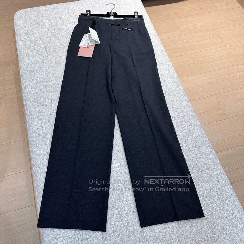Miu Miu Miu Miu 36 Grey plaid trousers Size 35" - 1 Thumbnail