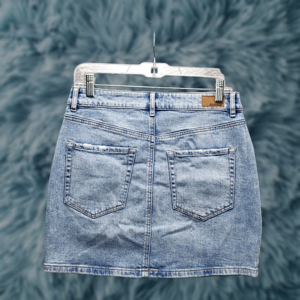 Garage Garage Women Mini Skirt M Blue Denim 5-Pocket Distressed Short 2020s Summer Womens Size M Size 32" / US 10 / IT 46 - 1 Thumbnail