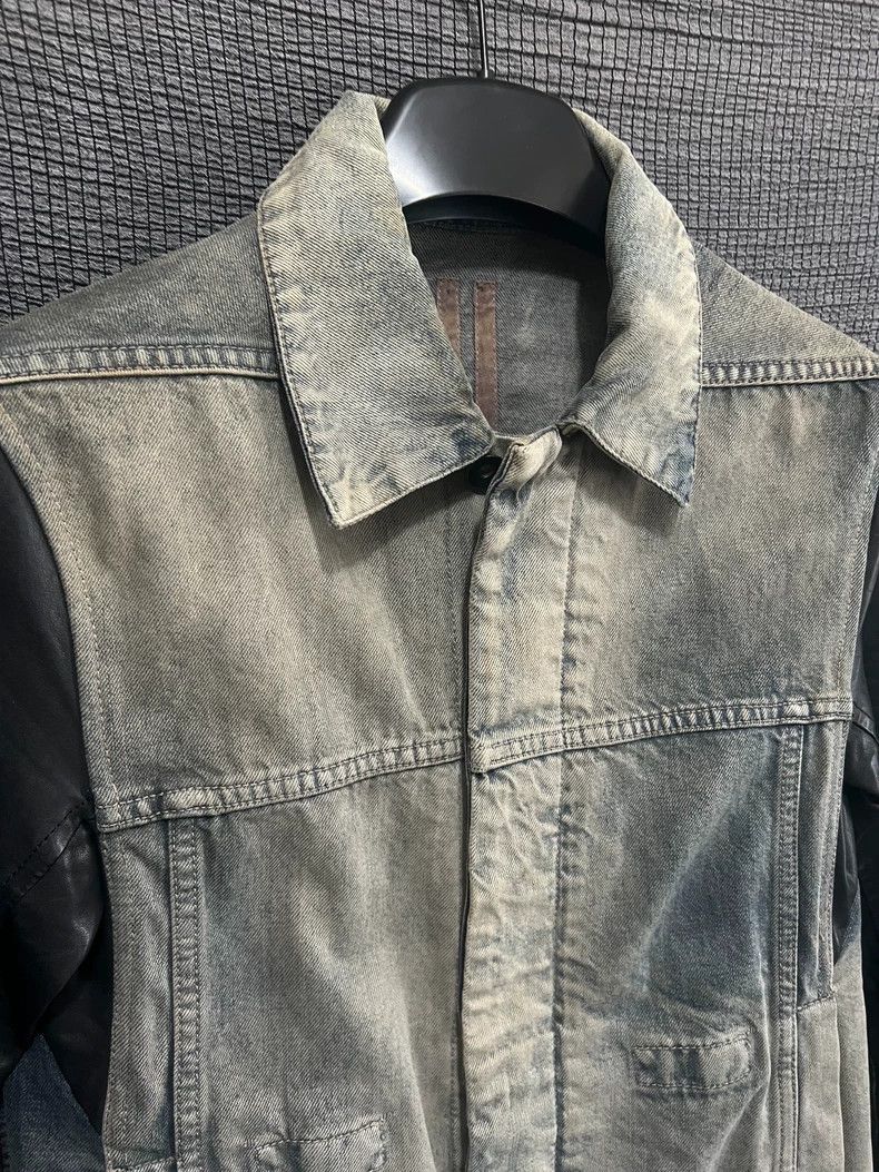 Rick Owens Rick Owens 12ss single leather sleeve washed denim jacket Size US XS / EU 42 / 0 - 3 Thumbnail
