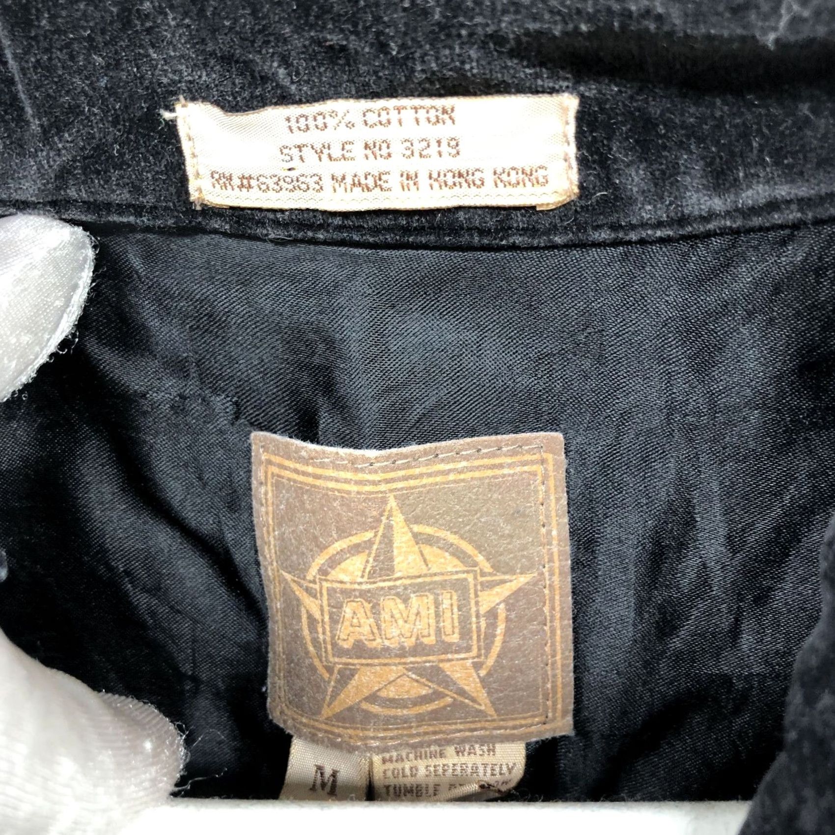 Vintage VTG AMI Western Velvet Shirt Womens M Black Shacket Cotton Chest Pocket Rodeo Shirt Size M / US 6-8 / IT 42-44 - 7 Thumbnail