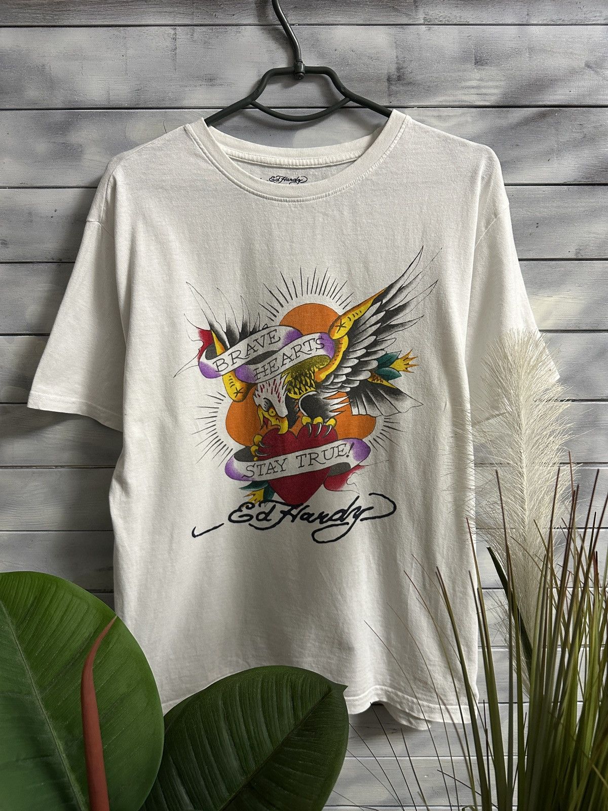 Ed Hardy Rare T-Shirt Ed Hardy Brave Hearts Stay True Eagle Size US L / EU 52-54 / 3 - 1 Thumbnail