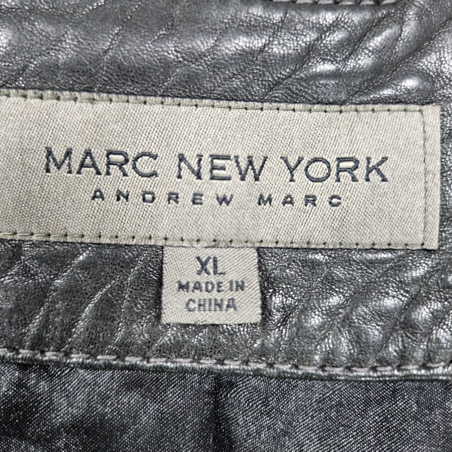 Vintage Marc New York Dark Brown Genuine Lambskin Leather Collared Full Zip Jacket XL Women Size XL / US 12-14 / IT 48-50 - 3 Thumbnail