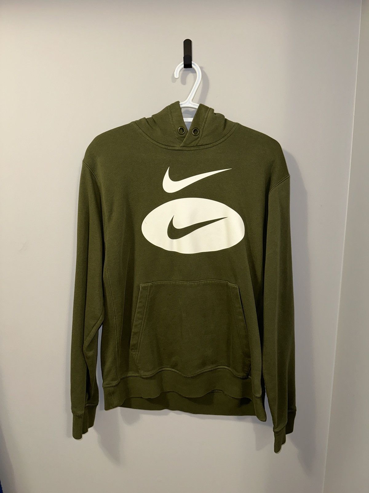 Nike Nike Swoosh Logo Hoodie - Olive Green Size US M / EU 48-50 / 2 - 2 Thumbnail